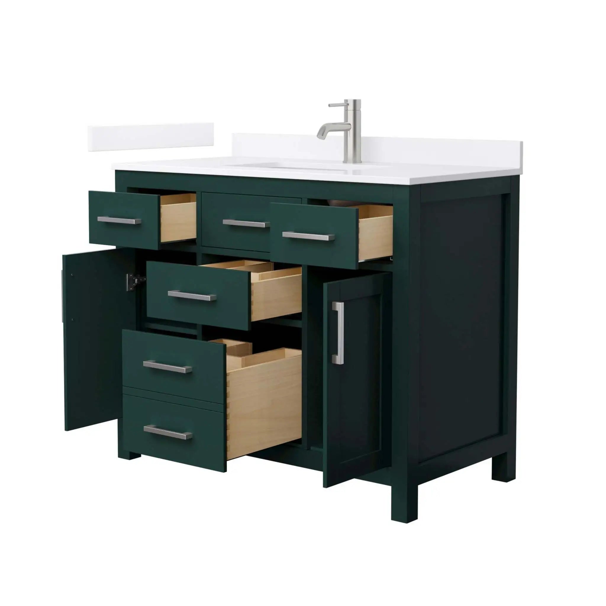 42" Beckett Single Bathroom Vanity in Green with Brushed Nickel Trim by Wyndham