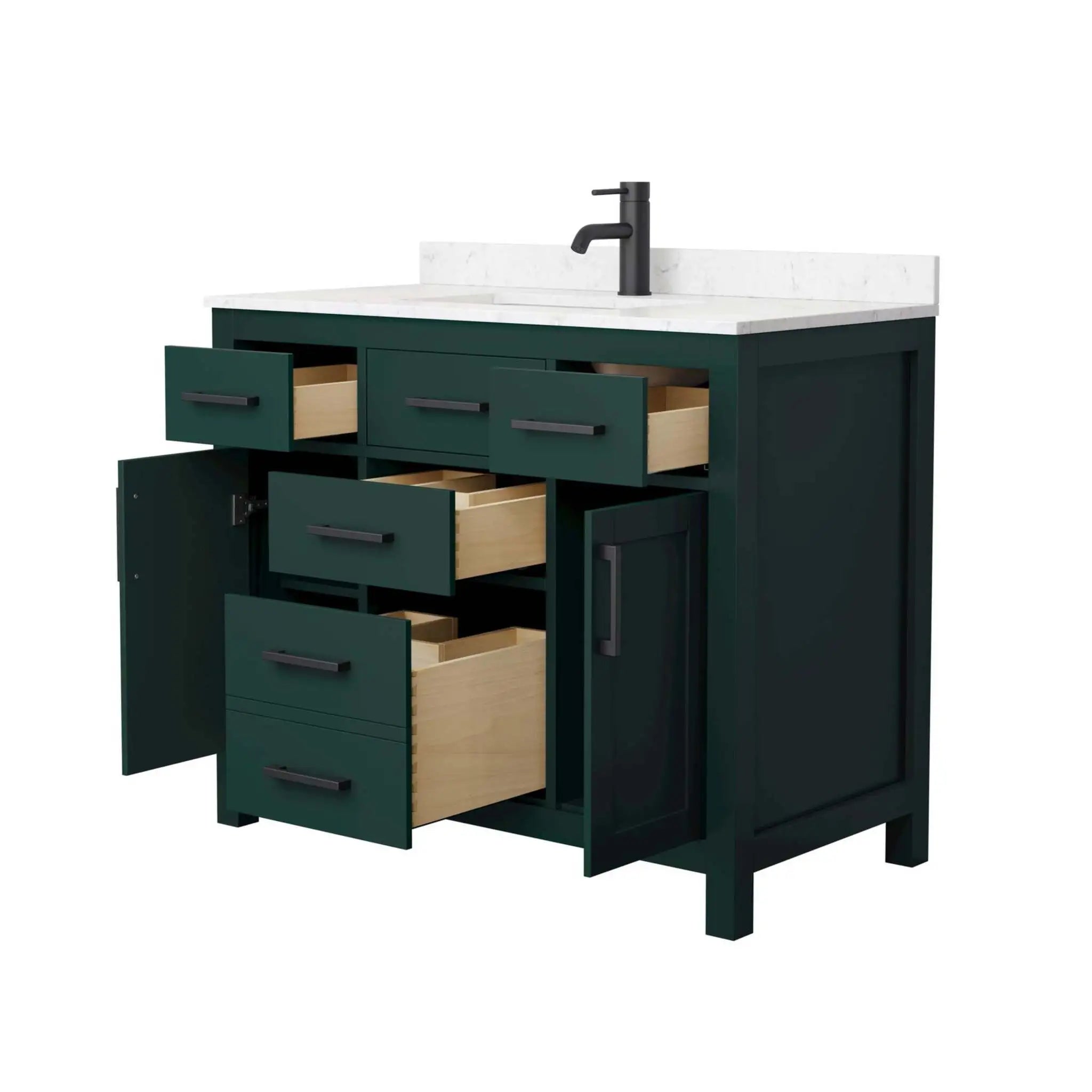 42" Beckett Single Bathroom Vanity in Green with Matte Black Trim by Wyndham