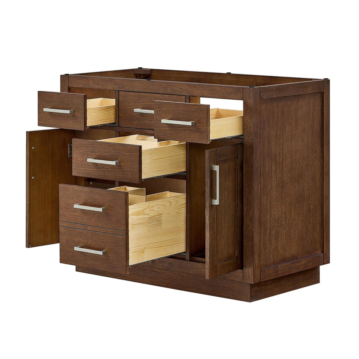 42" Beckett Single Bathroom Vanity with Toe Kick Dark Oak Brushed Nickel Trim by wyndham View 42