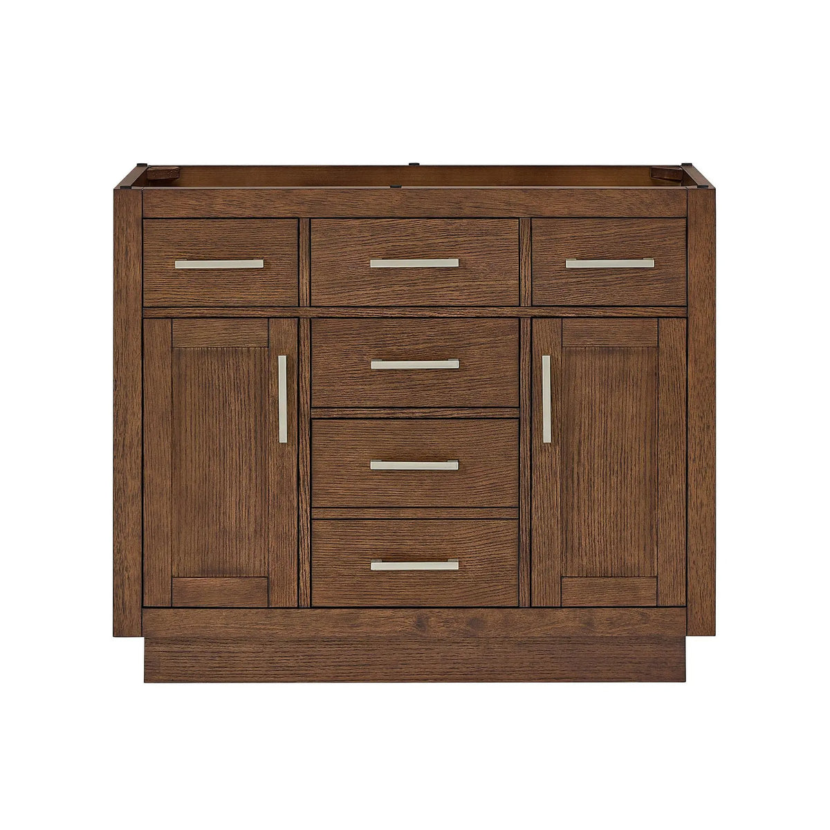42" Beckett Single Bathroom Vanity with Toe Kick Dark Oak Brushed Nickel Trim by wyndham View 41