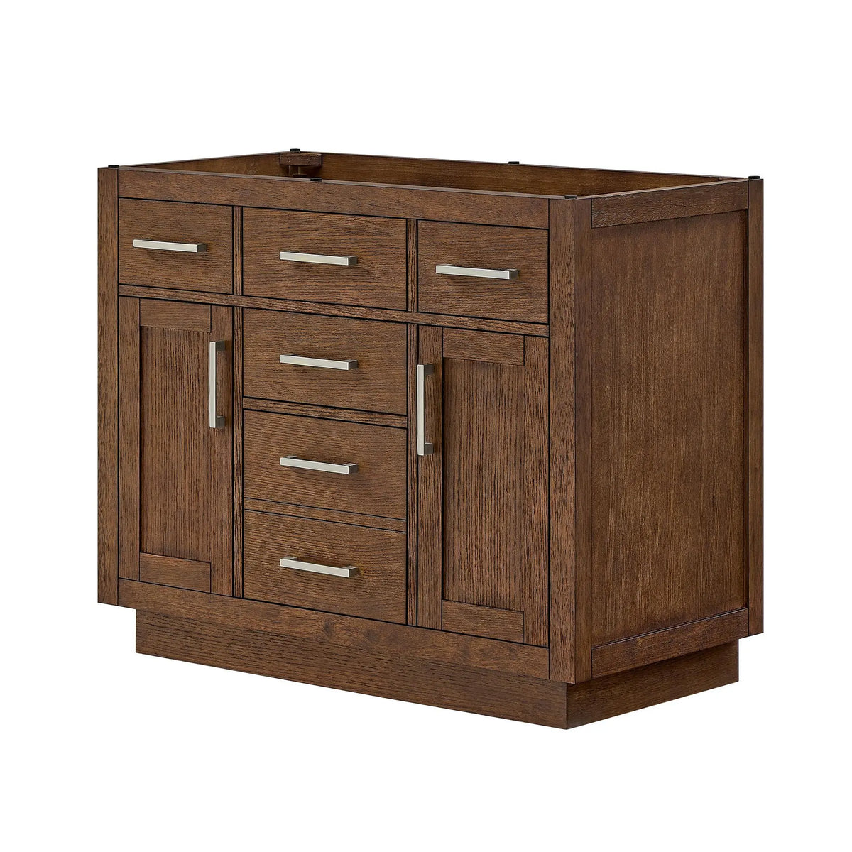 42" Beckett Single Bathroom Vanity with Toe Kick Dark Oak Brushed Nickel Trim by wyndham View 44