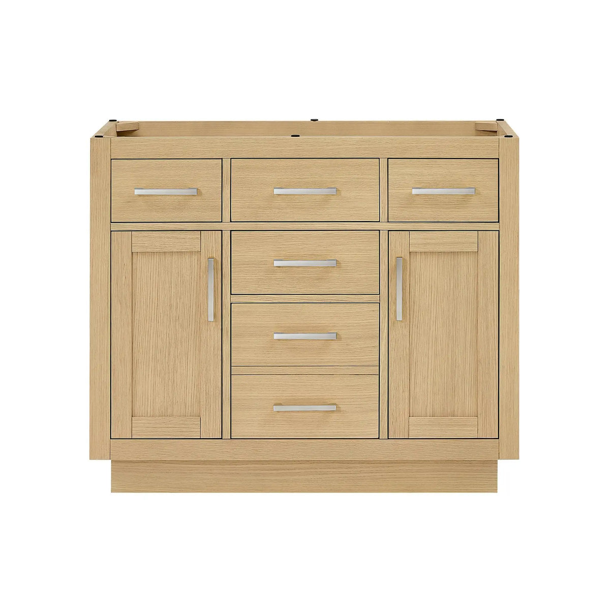 42" Beckett Single Bathroom Vanity with Toe Kick Rift Oak Brushed Nickel Trim by wyndham View 41
