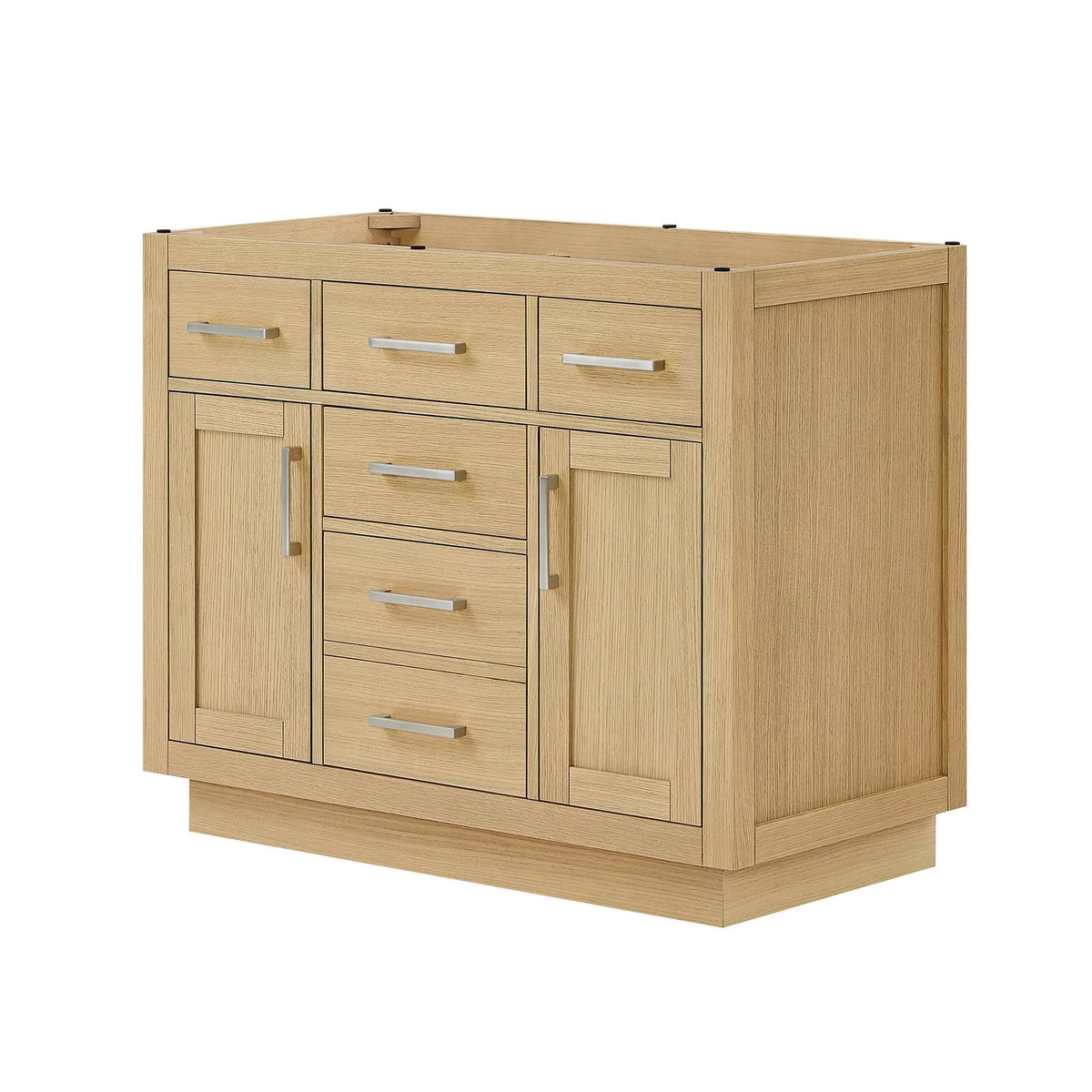 42" Beckett Single Bathroom Vanity with Toe Kick Rift Oak Brushed Nickel Trim by wyndham View 44