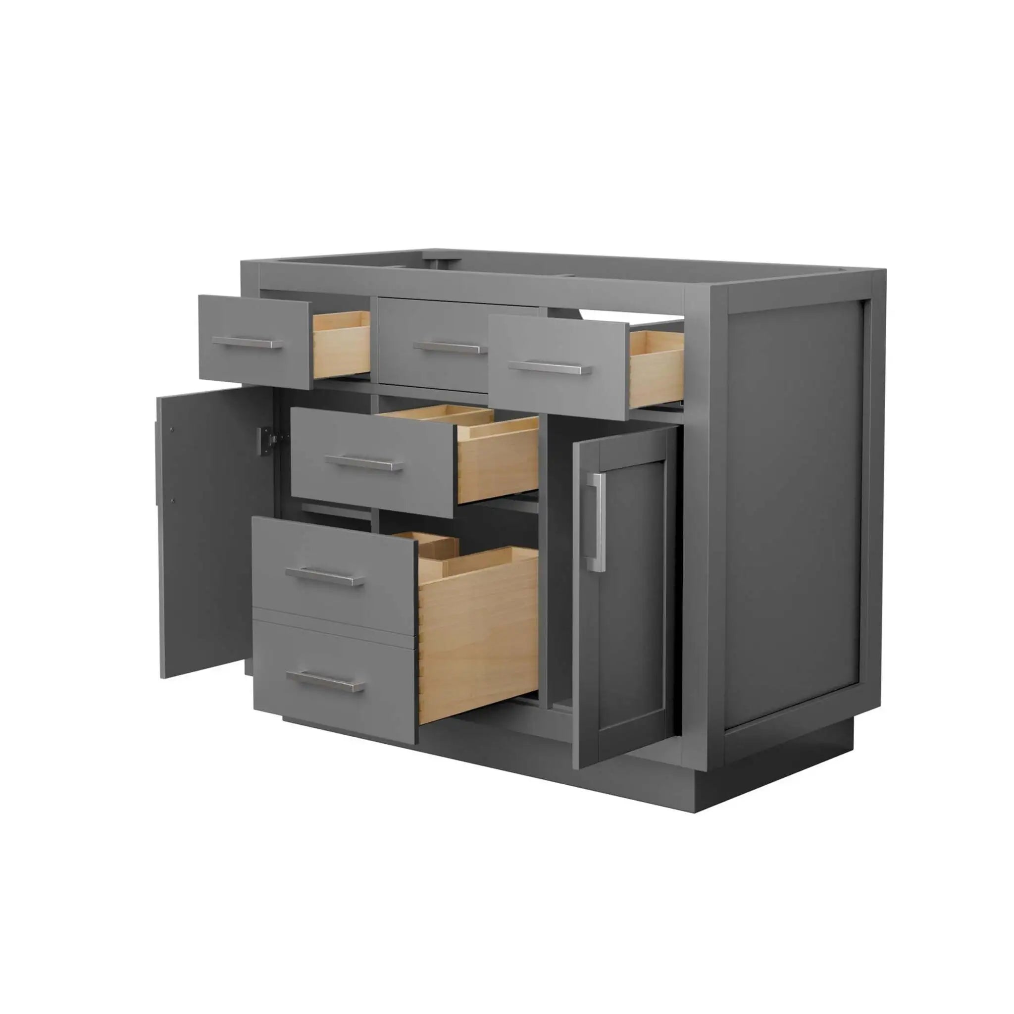 42" Beckett TK Beckett Single Bathroom Vanity with Toe Kick in Dark Gray with Brushed Nickel Trim by Wyndham