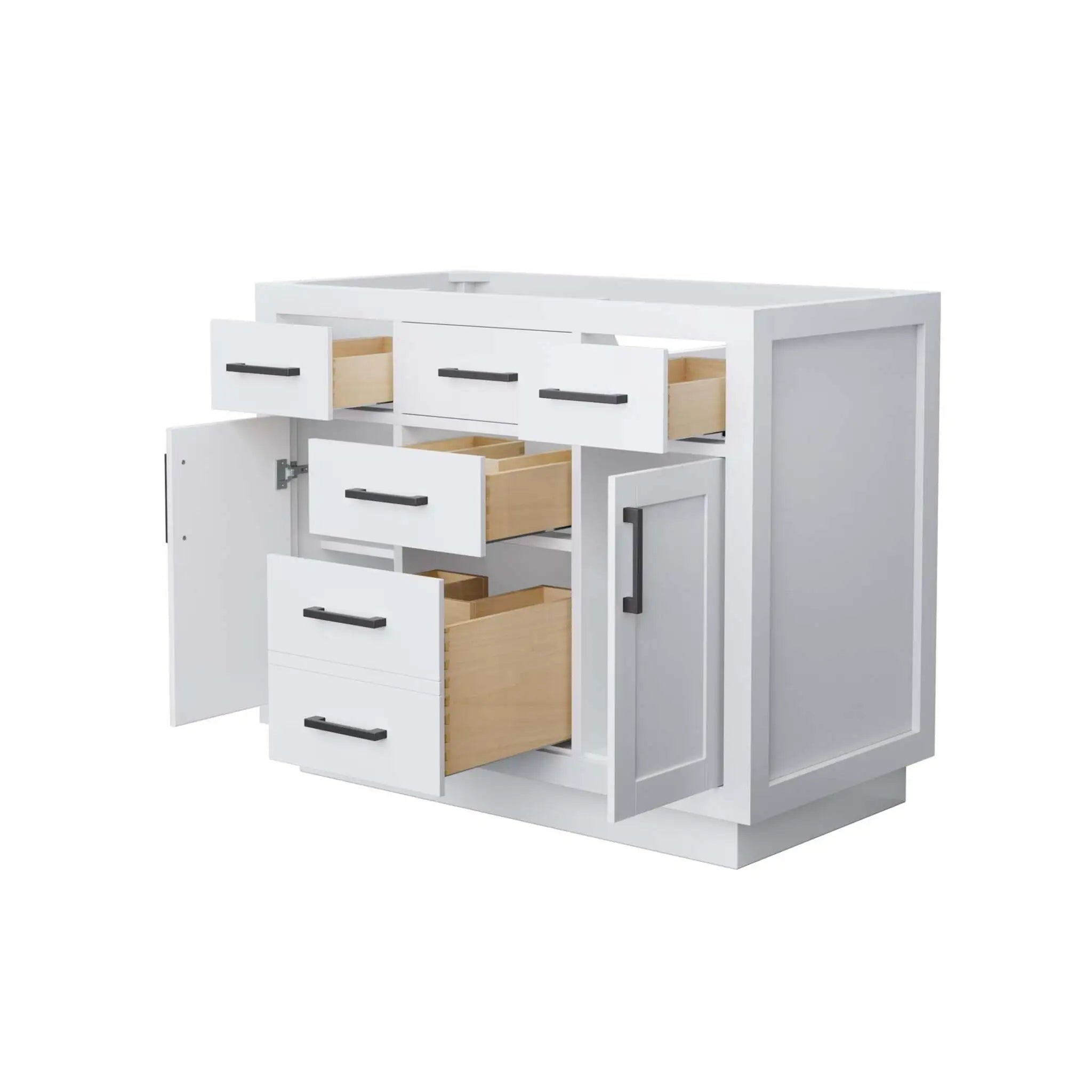42" Beckett TK Beckett Single Bathroom Vanity with Toe Kick in White with Matte Black Trim by Wyndham