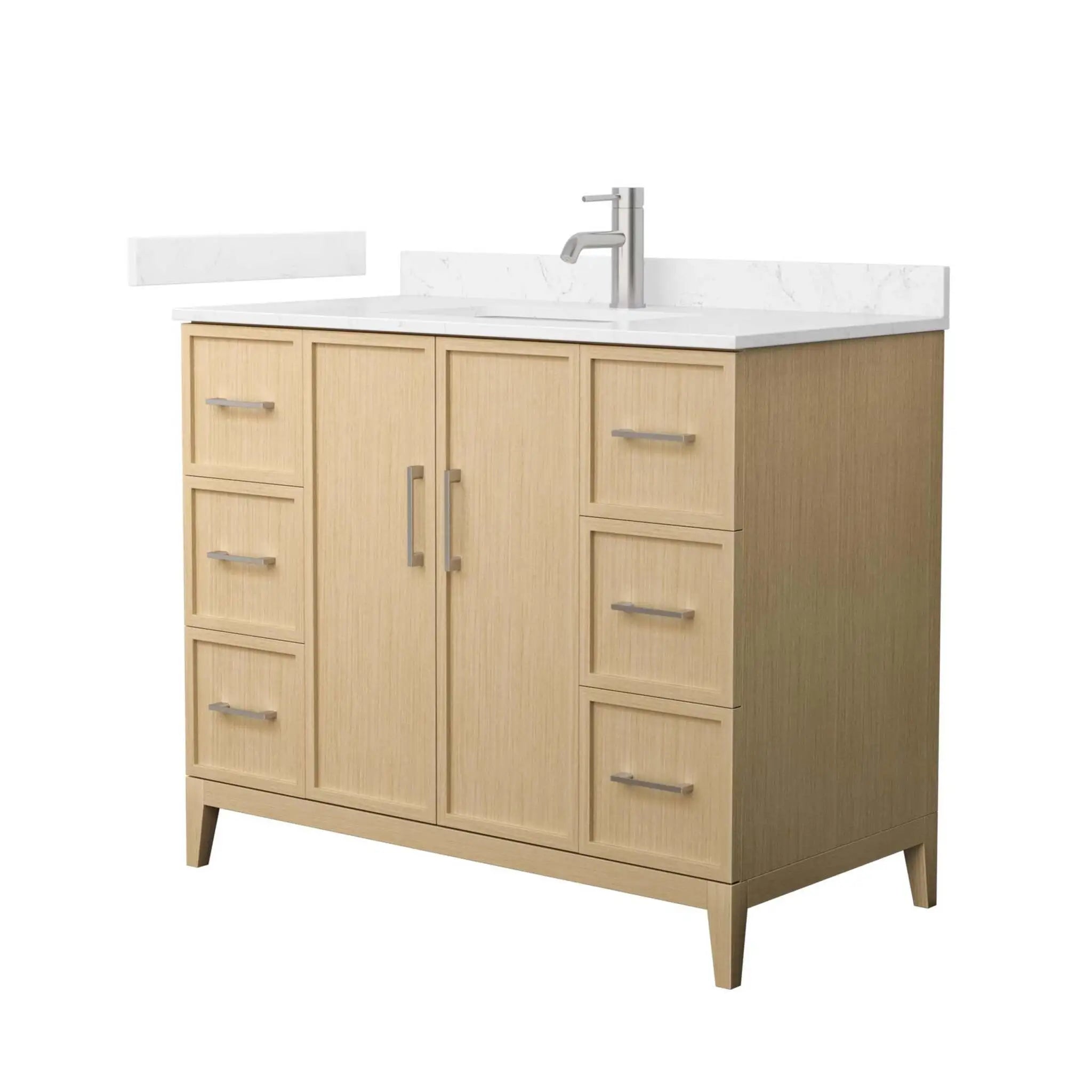 42" Elan Single Bathroom Vanity in White Oak with Brushed Nickel Trim by Wyndham