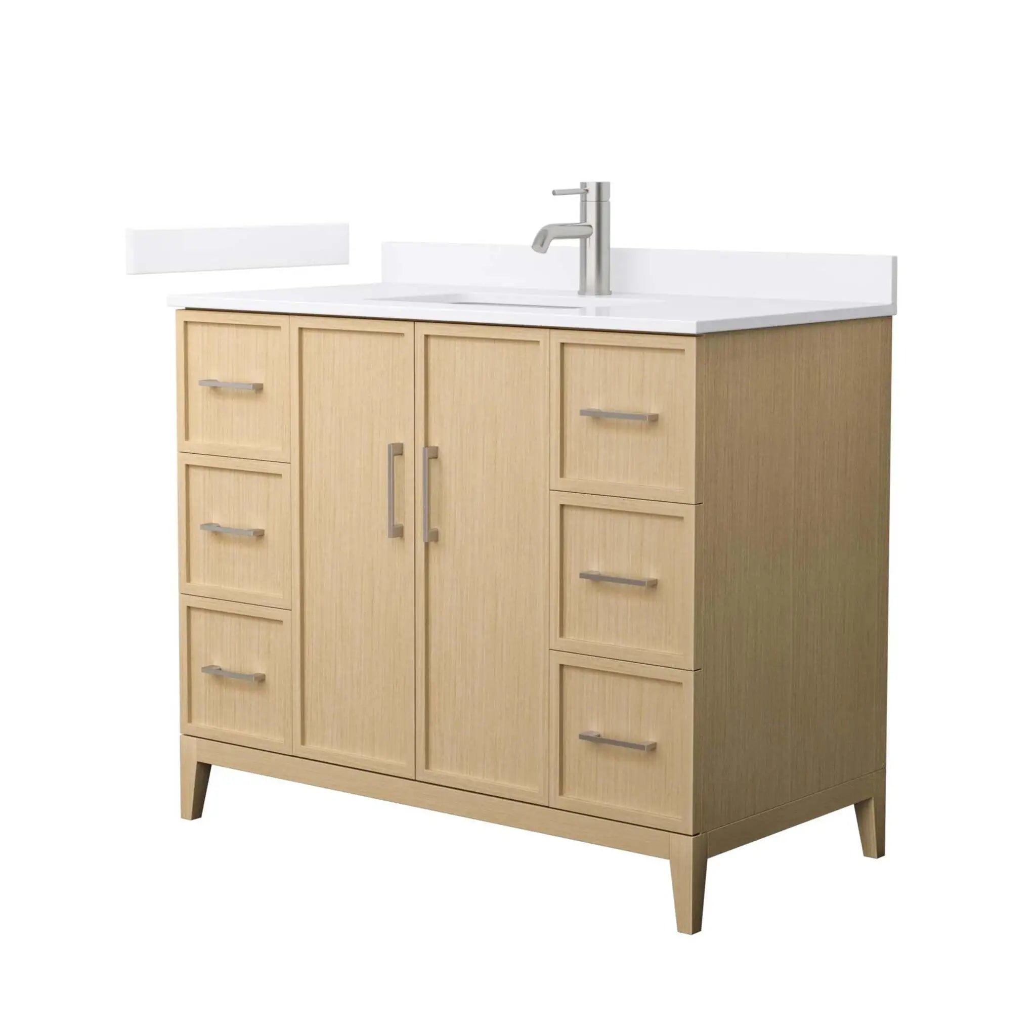 42" Elan Single Bathroom Vanity in White Oak with Brushed Nickel Trim by Wyndham