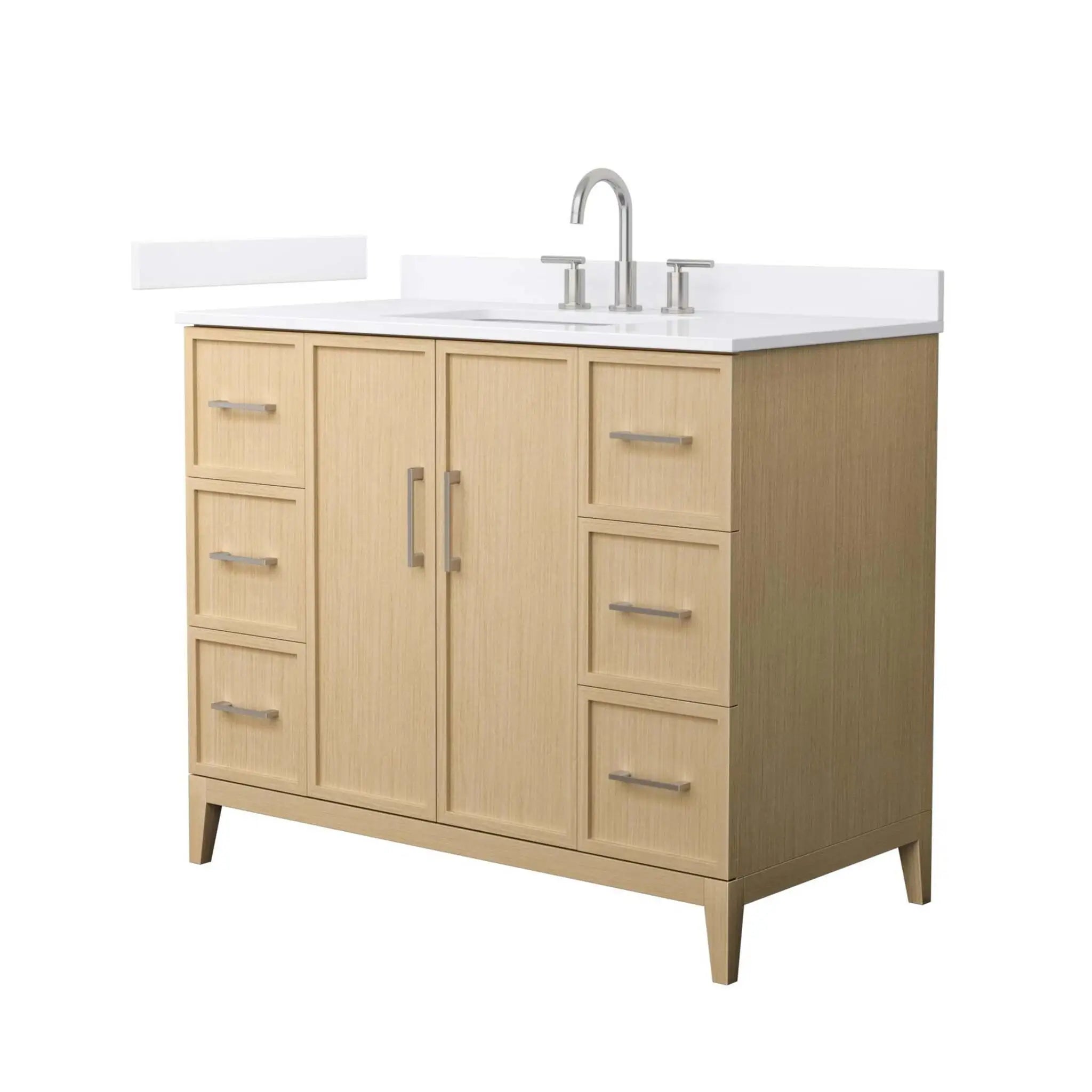 42" Elan Single Bathroom Vanity in White Oak with Brushed Nickel Trim by Wyndham