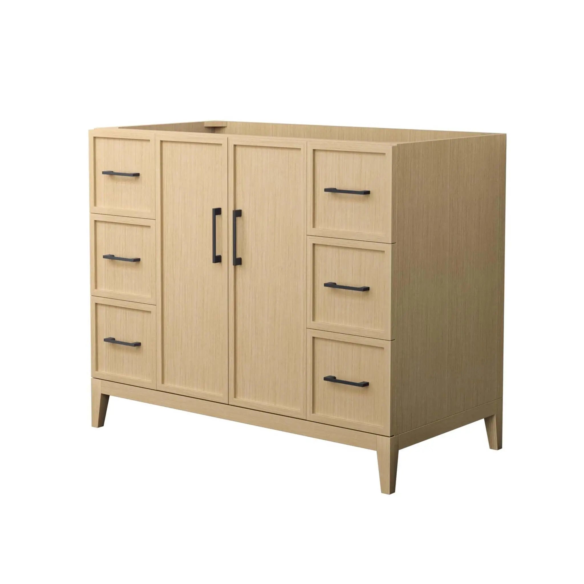 42" Elan Single Bathroom Vanity in White Oak with Matte Black Trim by Wyndham