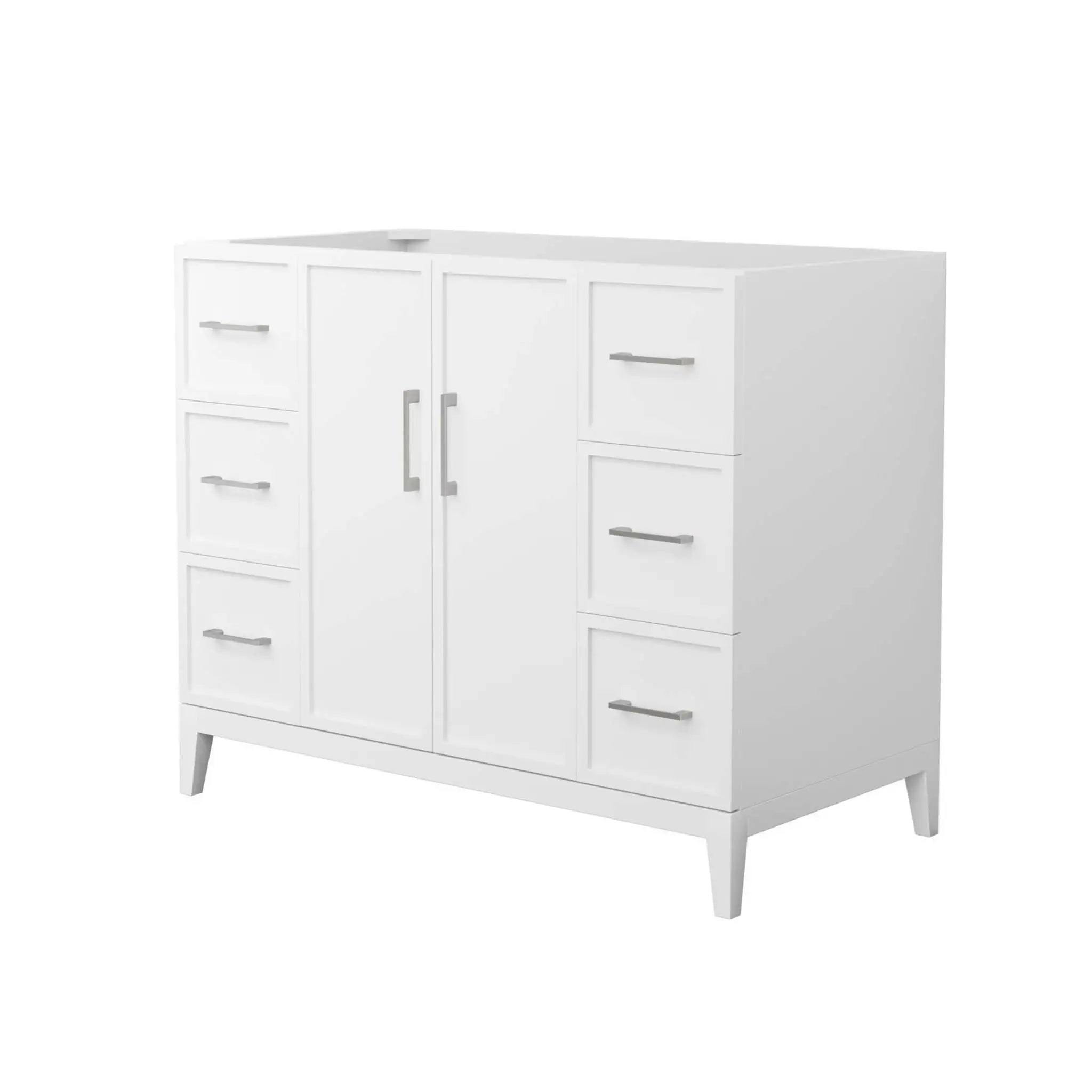 42" Elan Single Bathroom Vanity in White with Brushed Nickel Trim by Wyndham