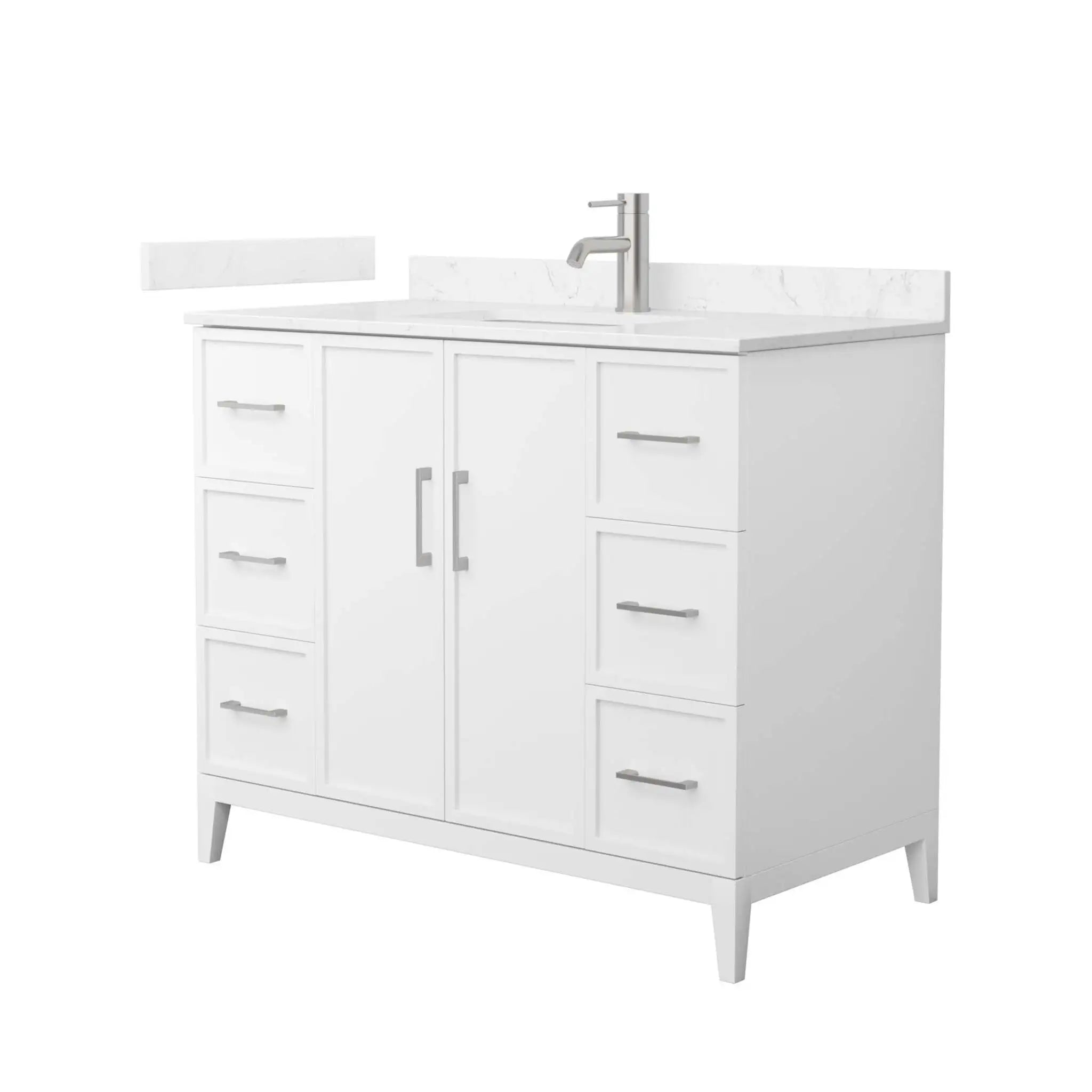 42" Elan Single Bathroom Vanity in White with Brushed Nickel Trim by Wyndham