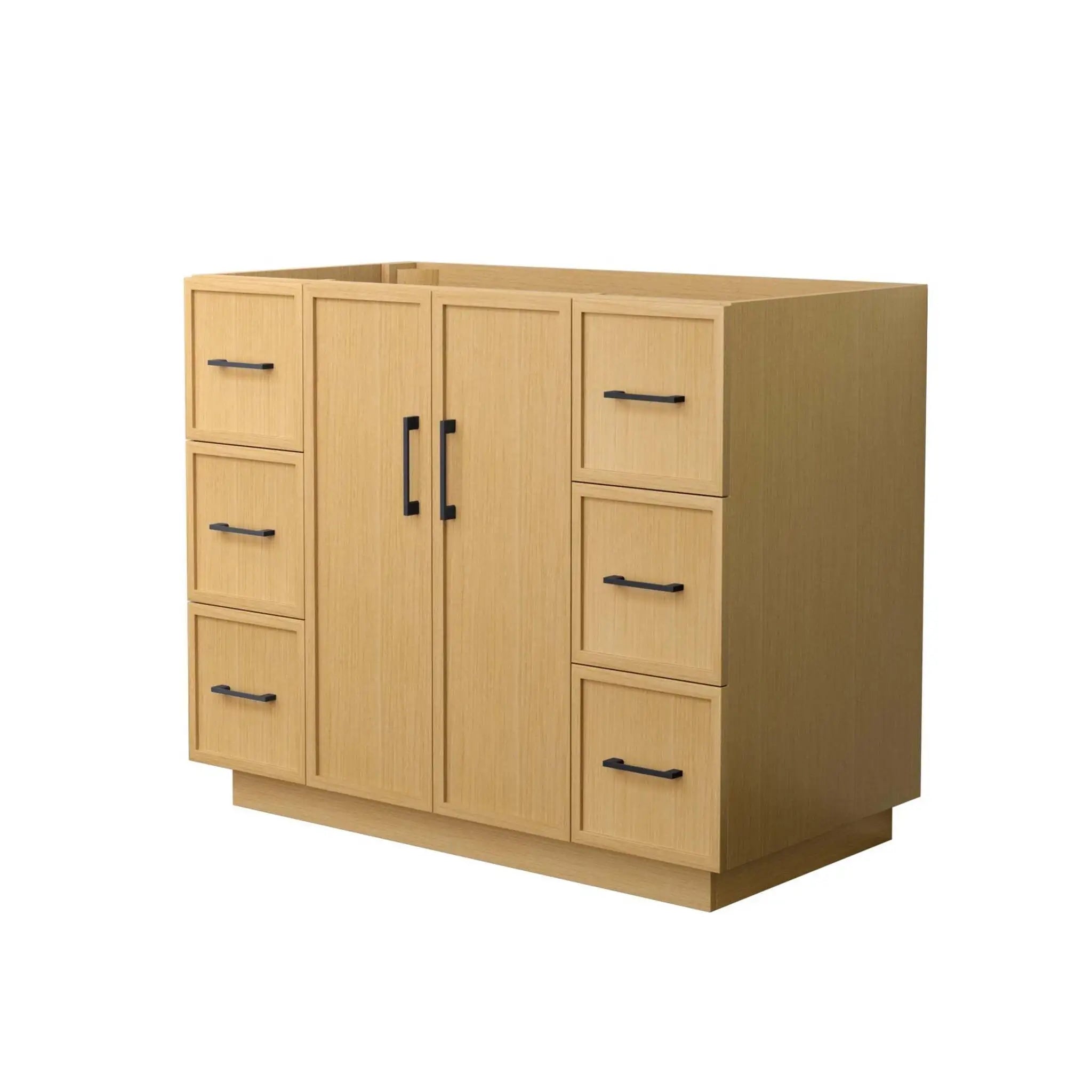 42" Elan TK Elan Single Bathroom Vanity with Toe Kick in Light Oak with Matte Black Trim by Wyndham