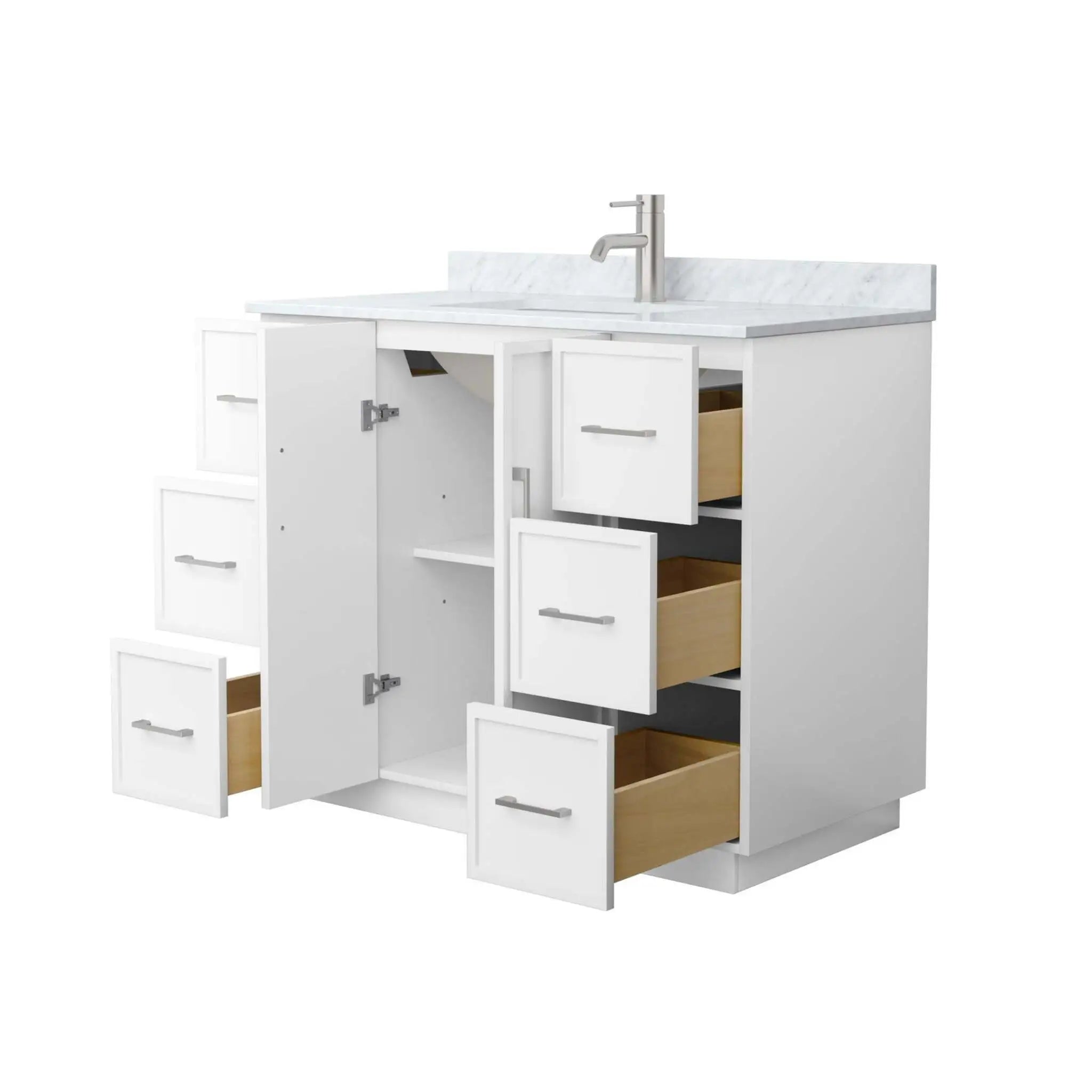 42" Elan TK Elan Single Bathroom Vanity with Toe Kick in White with Brushed Nickel Trim by Wyndham