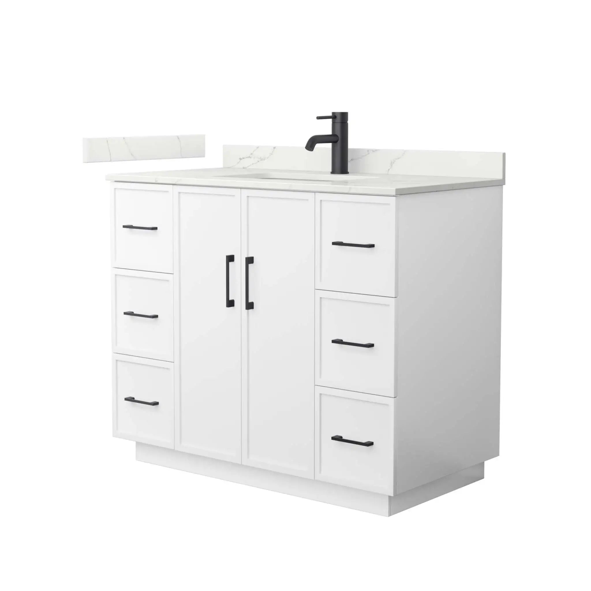 42" Elan TK Elan Single Bathroom Vanity with Toe Kick in White with Matte Black Trim by Wyndham