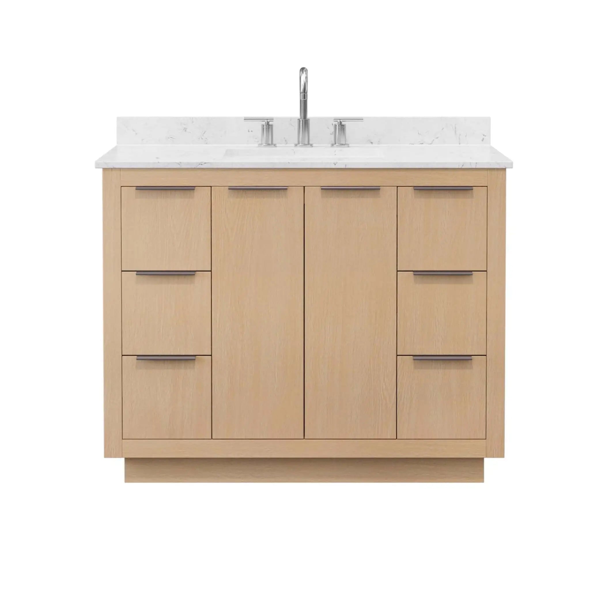 42" Maroni Single Bathroom Vanity in Light Straw with Brushed Nickel Trim by Wyndham