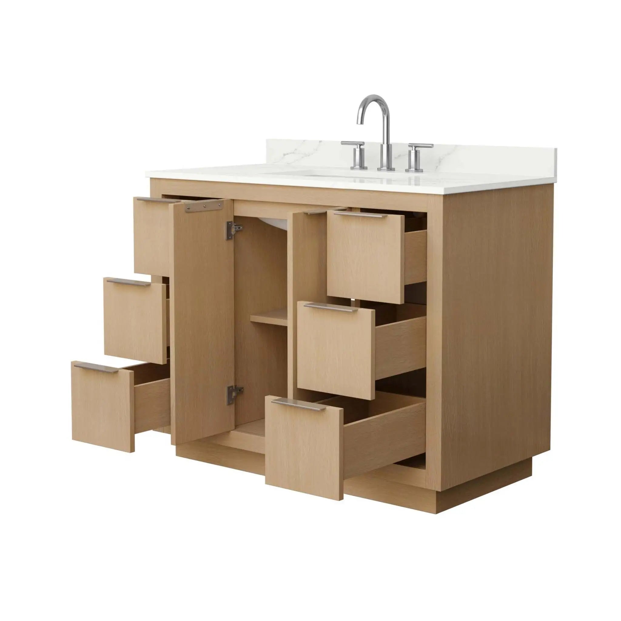 42" Maroni Single Bathroom Vanity in Light Straw with Brushed Nickel Trim by Wyndham