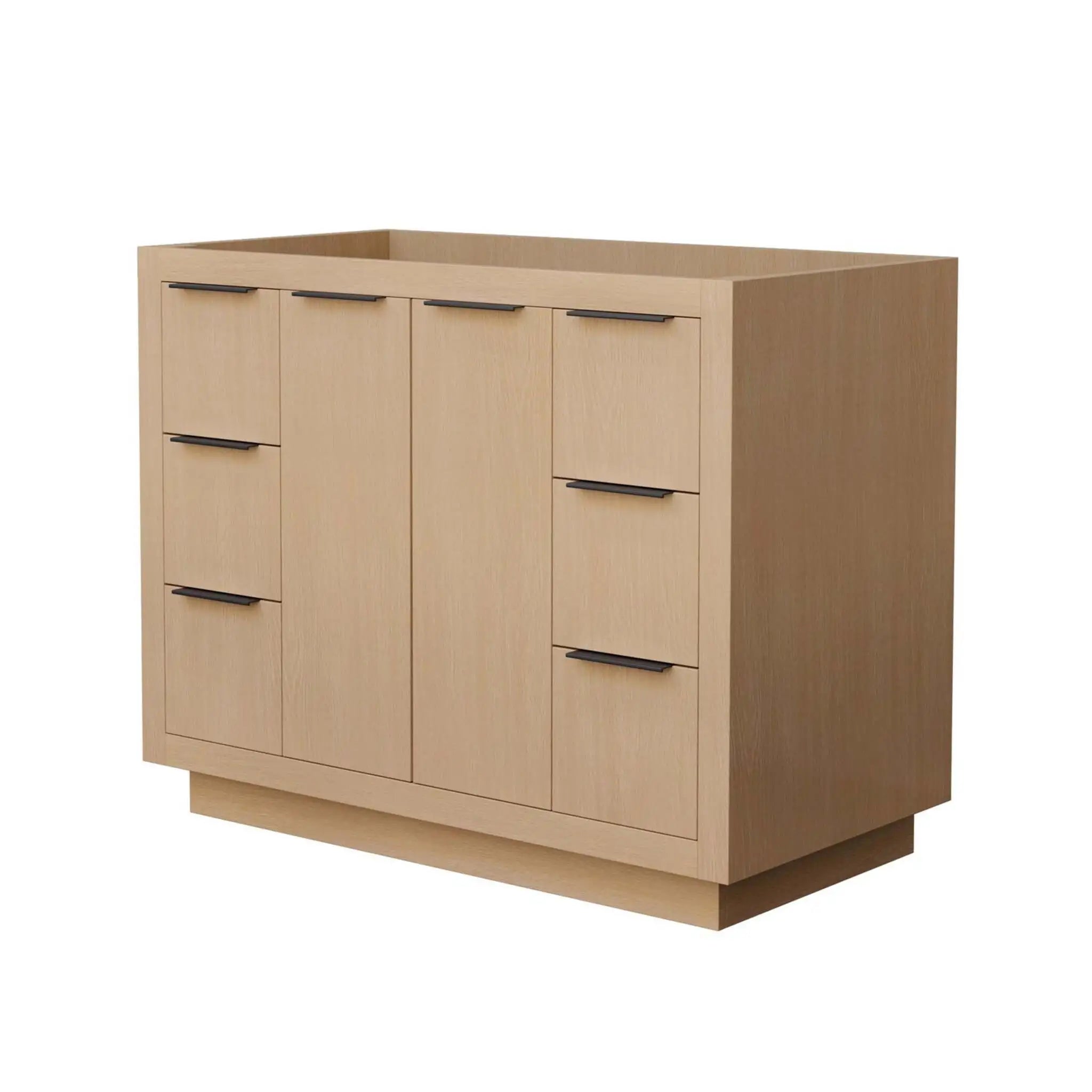 42" Maroni Single Bathroom Vanity in Light Straw with Matte Black Trim by Wyndham