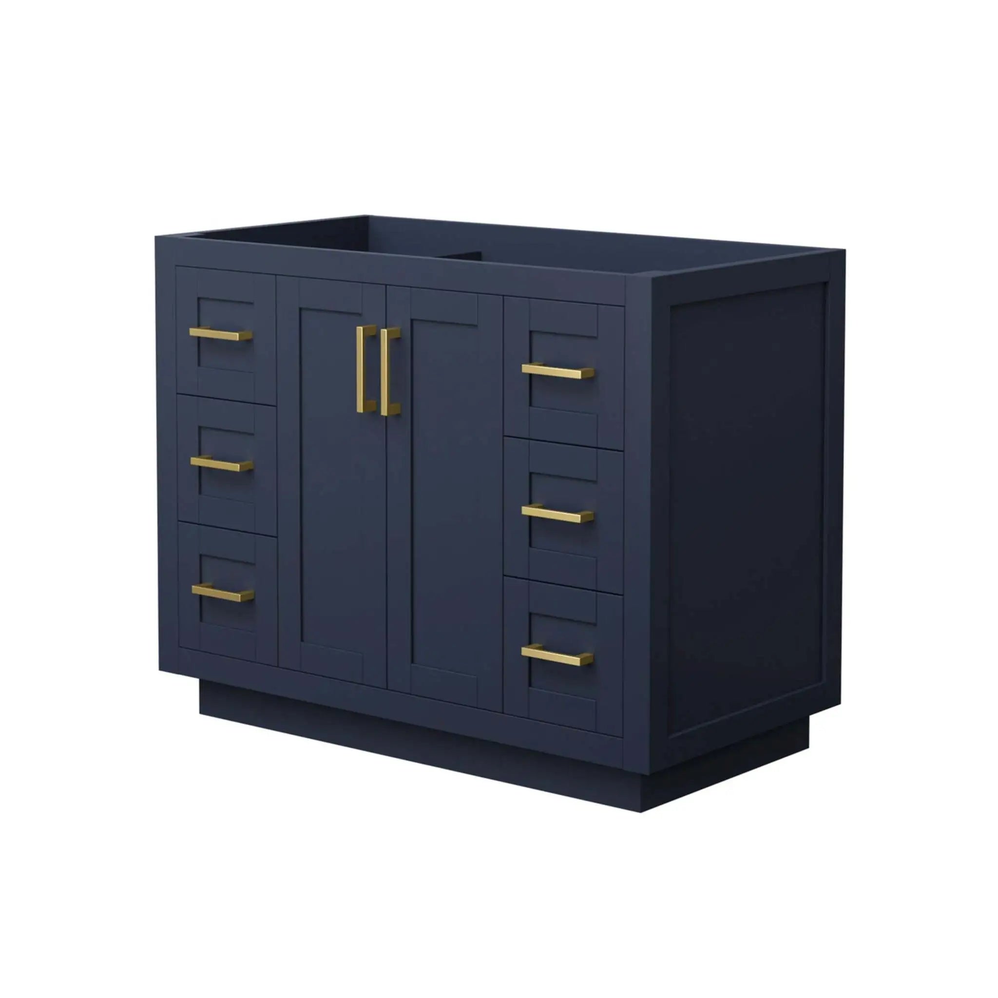 42" Miranda Single Bathroom Vanity in Dark Blue with Brushed Gold Trim by Wyndham