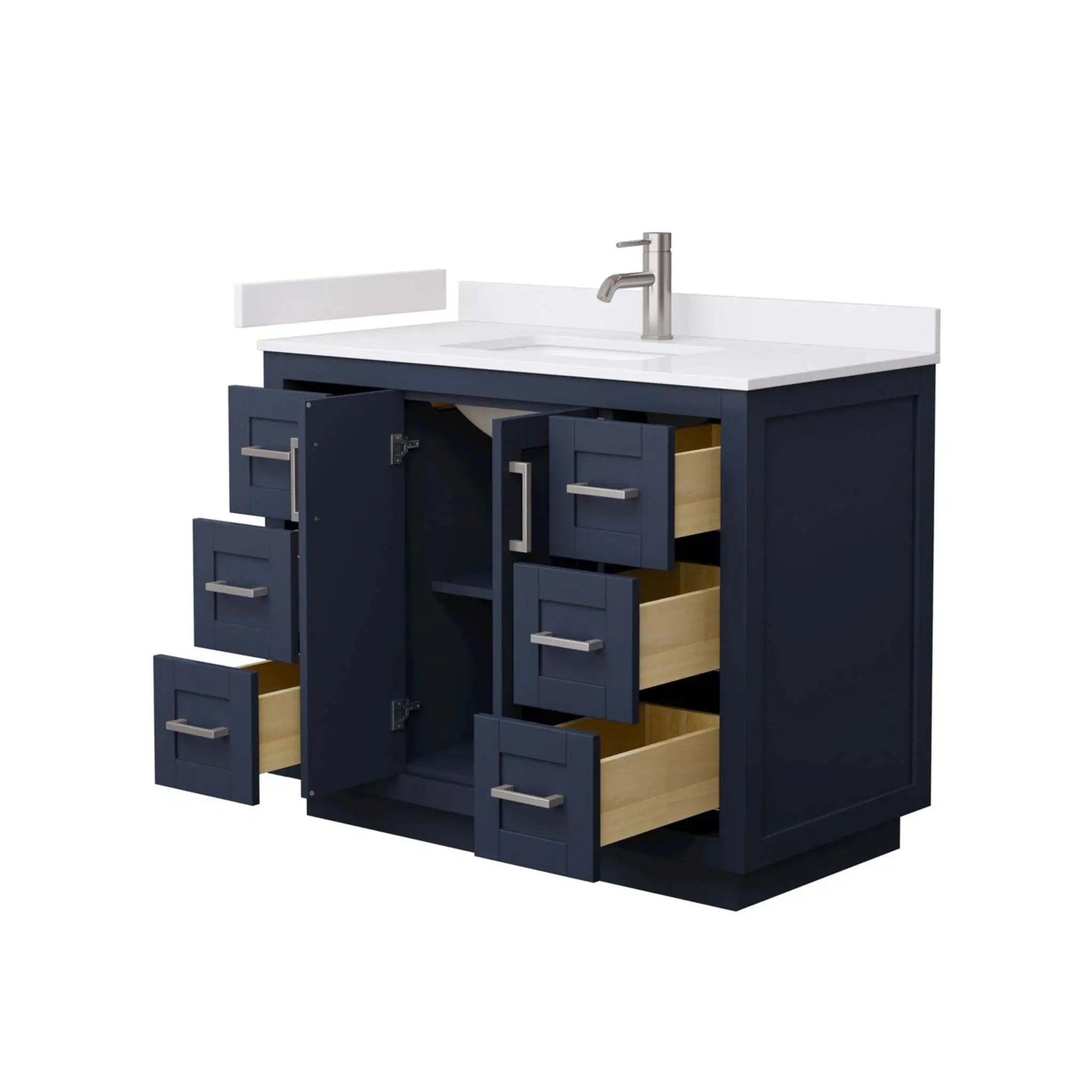 42" Miranda Single Bathroom Vanity in Dark Blue with Brushed Nickel Trim by Wyndham