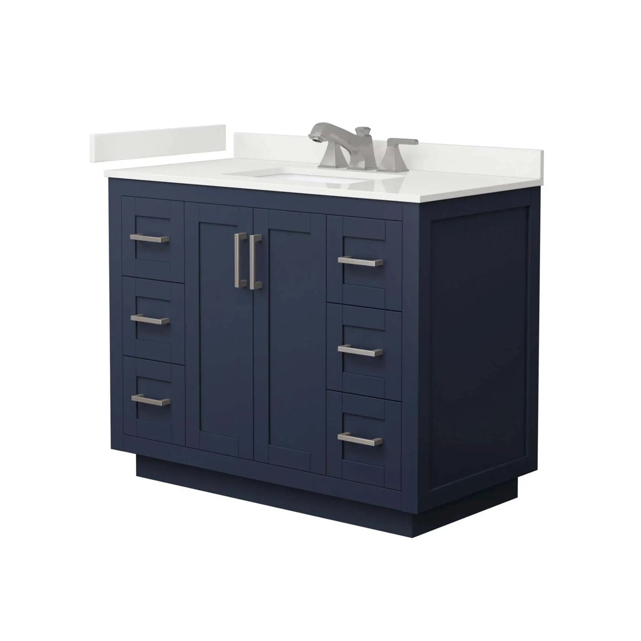 42" Miranda Single Bathroom Vanity in Dark Blue with Brushed Nickel Trim by Wyndham
