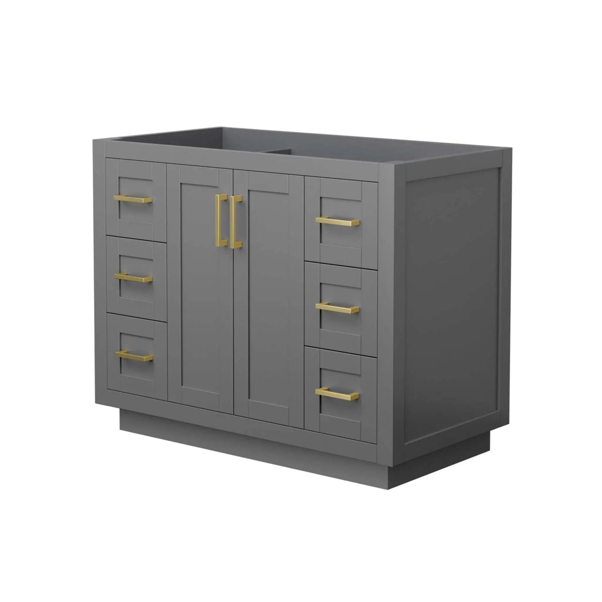 42" Miranda Single Bathroom Vanity in Dark Gray with Brushed Gold Trim by Wyndham