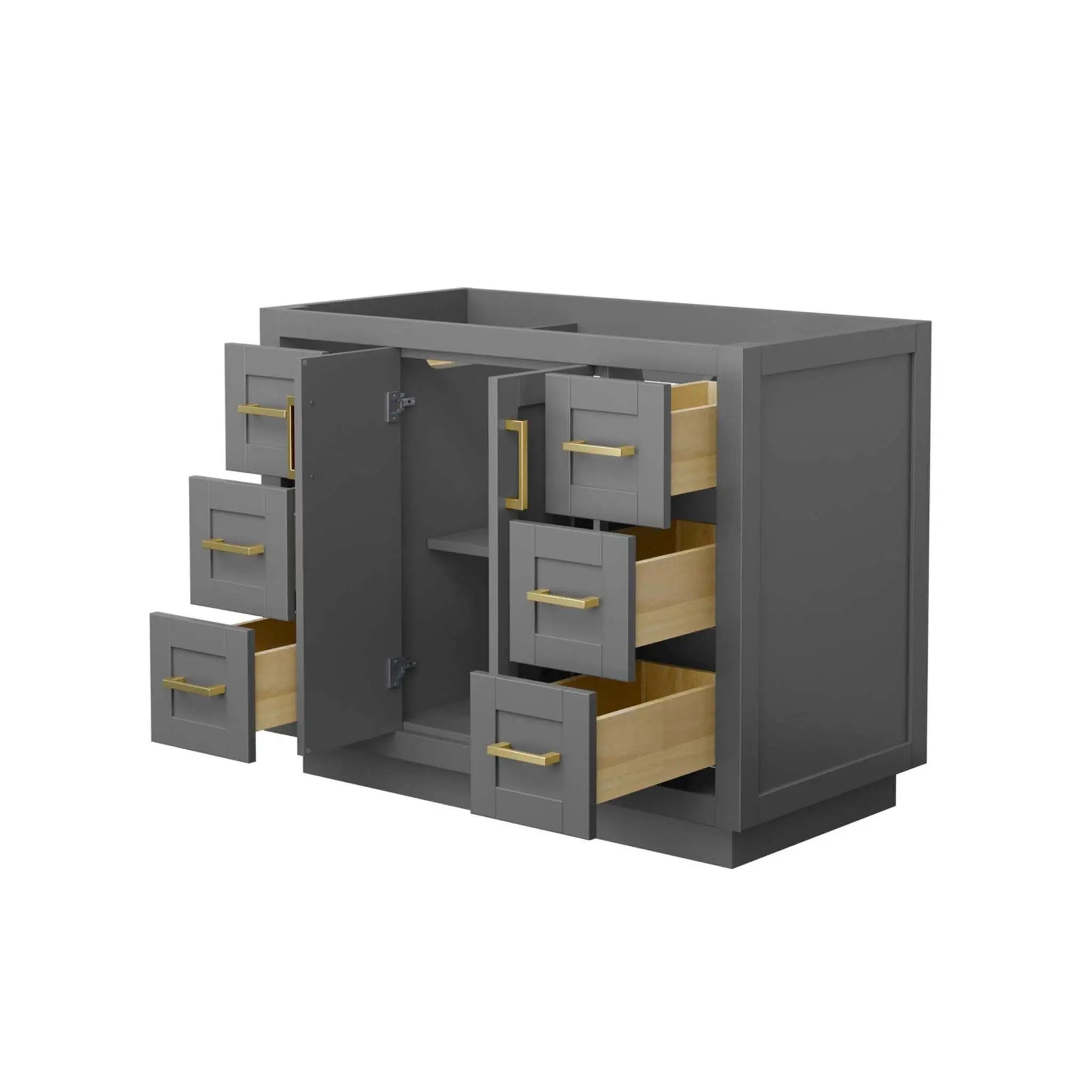 42" Miranda Single Bathroom Vanity in Dark Gray with Brushed Gold Trim by Wyndham