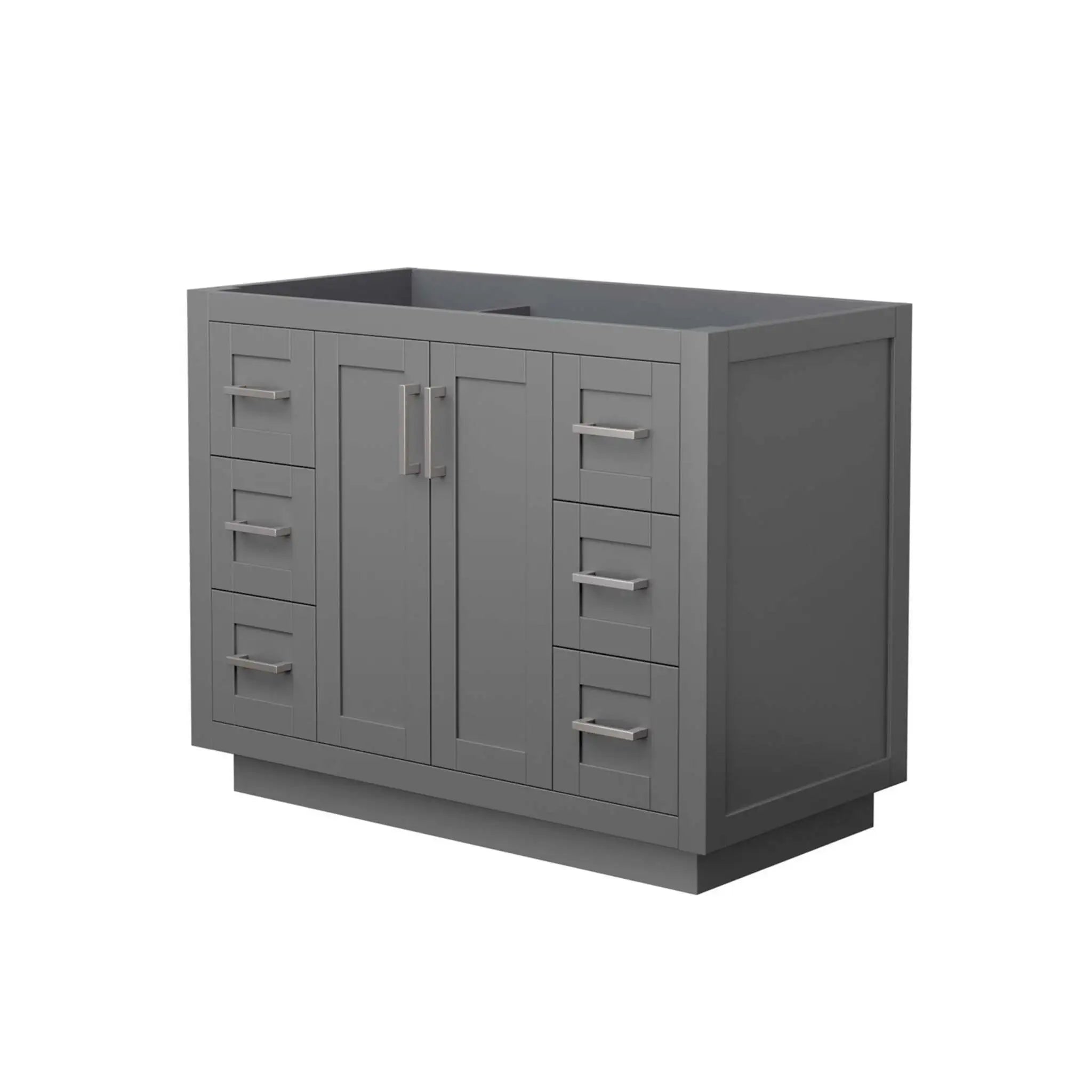 42" Miranda Single Bathroom Vanity in Dark Gray with Brushed Nickel Trim by Wyndham