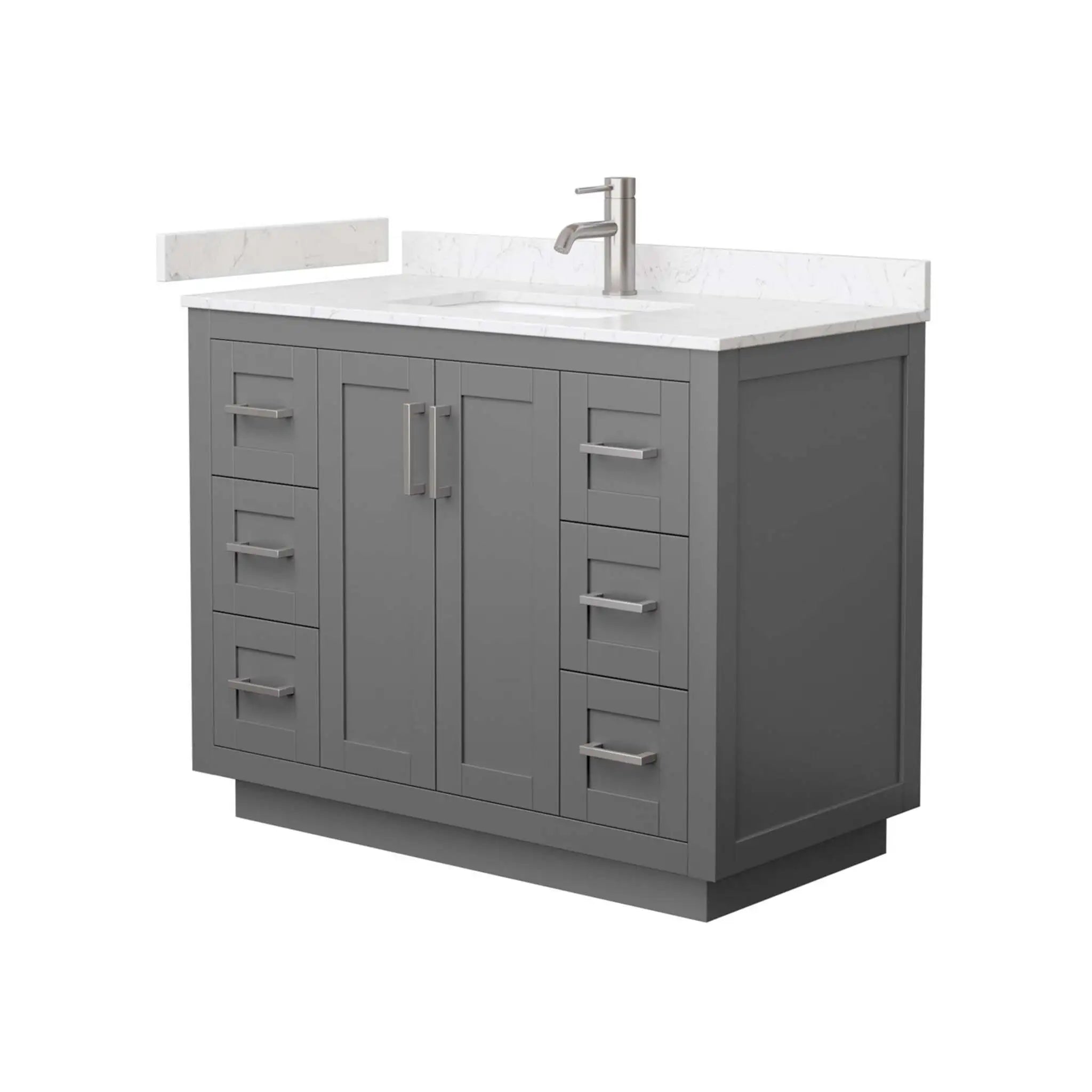42" Miranda Single Bathroom Vanity in Dark Gray with Brushed Nickel Trim by Wyndham