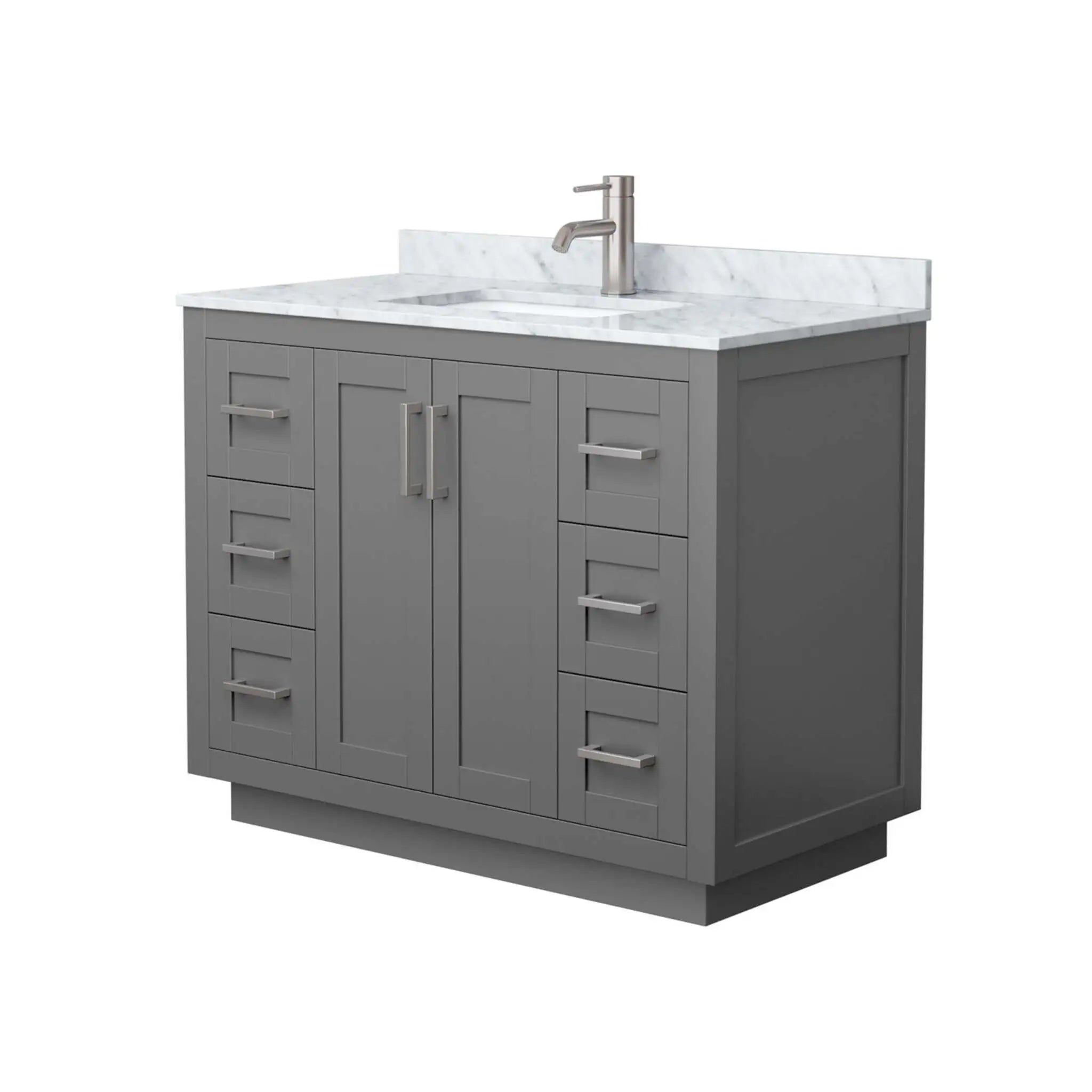 42" Miranda Single Bathroom Vanity in Dark Gray with Brushed Nickel Trim by Wyndham