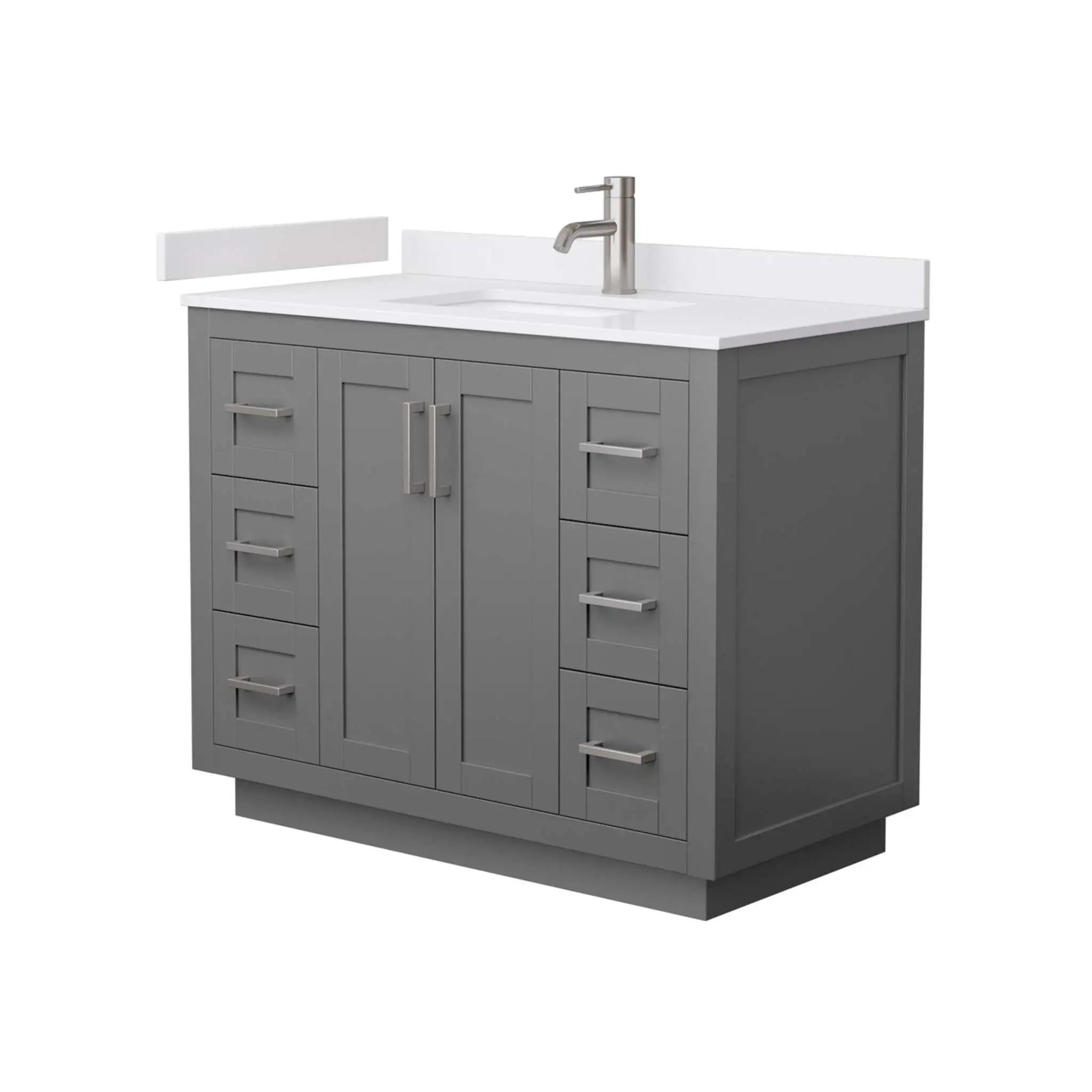 42" Miranda Single Bathroom Vanity in Dark Gray with Brushed Nickel Trim by Wyndham