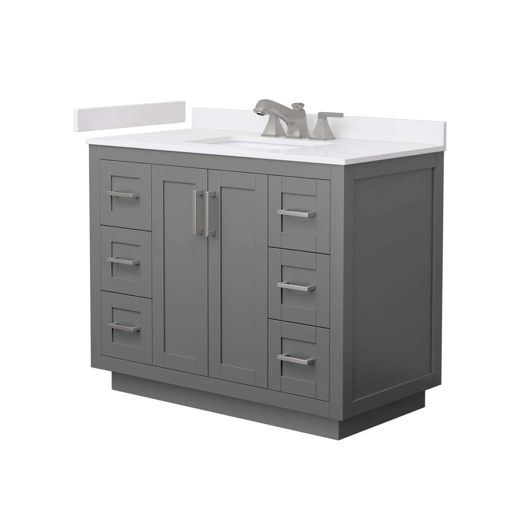 42" Miranda Single Bathroom Vanity in Dark Gray with Brushed Nickel Trim by Wyndham
