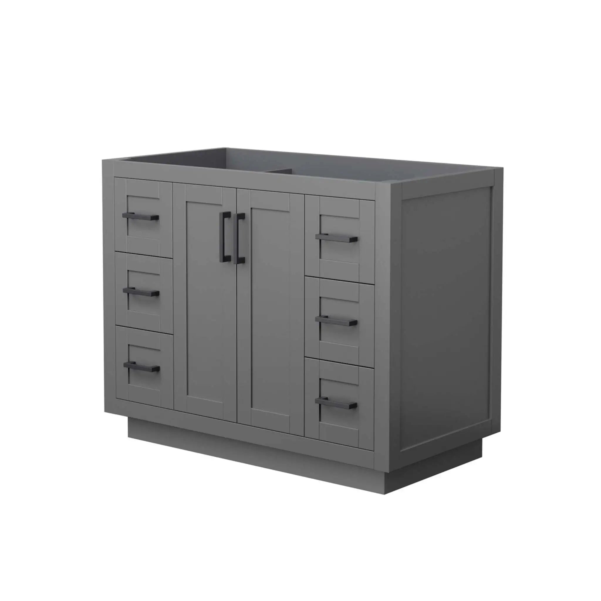 42" Miranda Single Bathroom Vanity in Dark Gray with Matte Black Trim by Wyndham