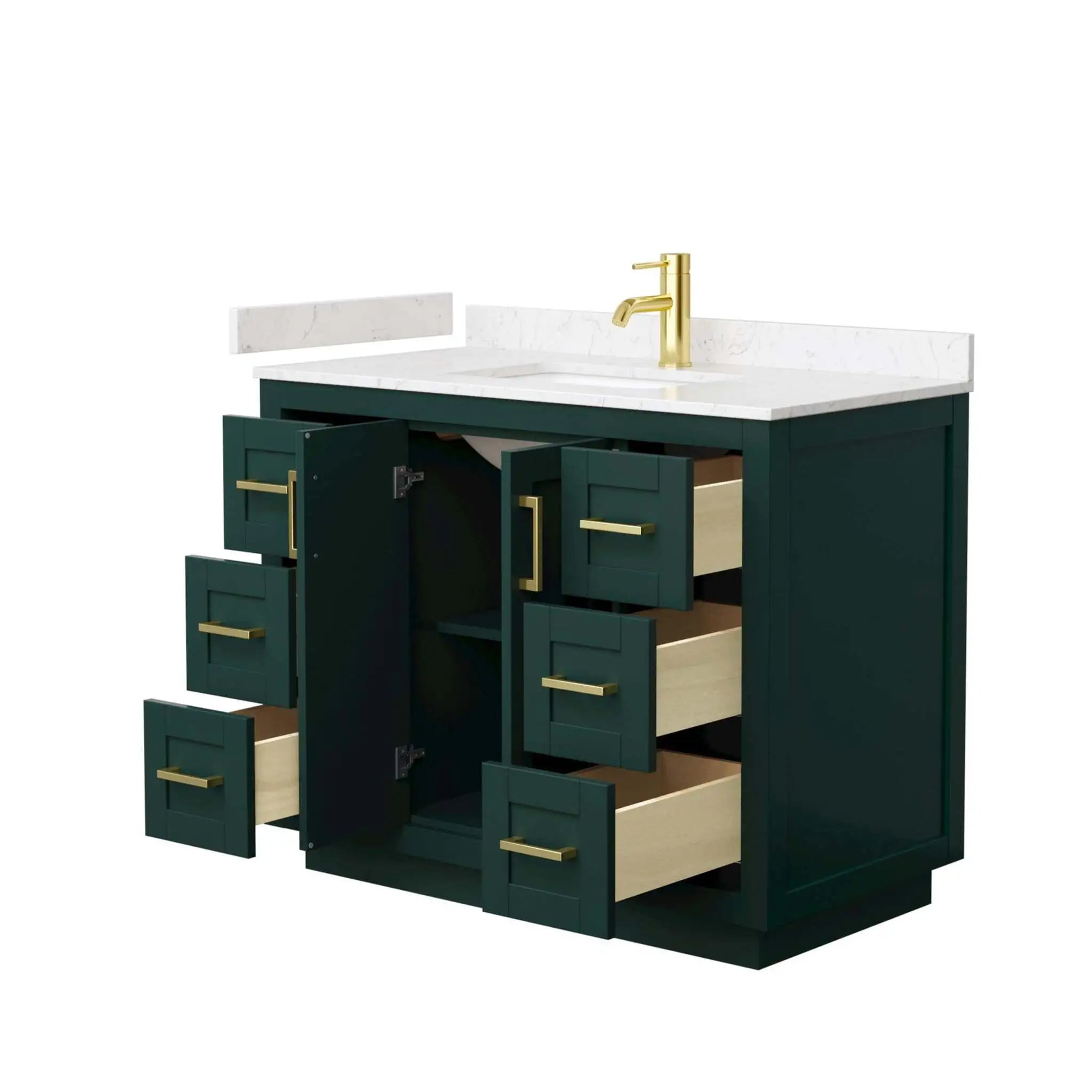 42" Miranda Single Bathroom Vanity in Green with Brushed Gold Trim by Wyndham
