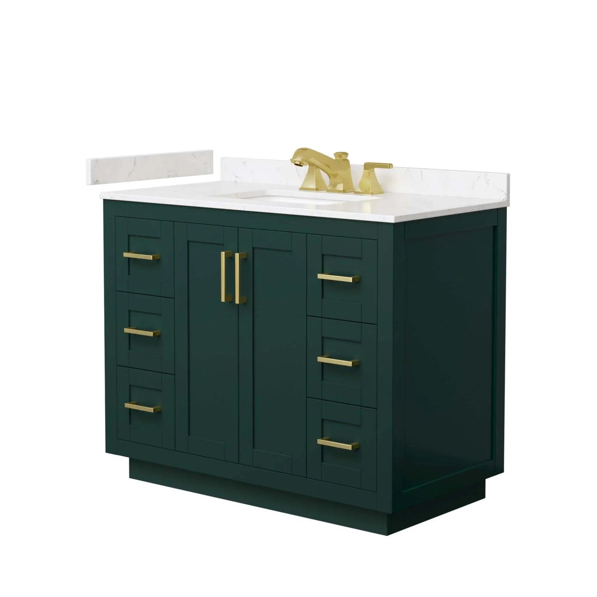 42" Miranda Single Bathroom Vanity in Green with Brushed Gold Trim by Wyndham