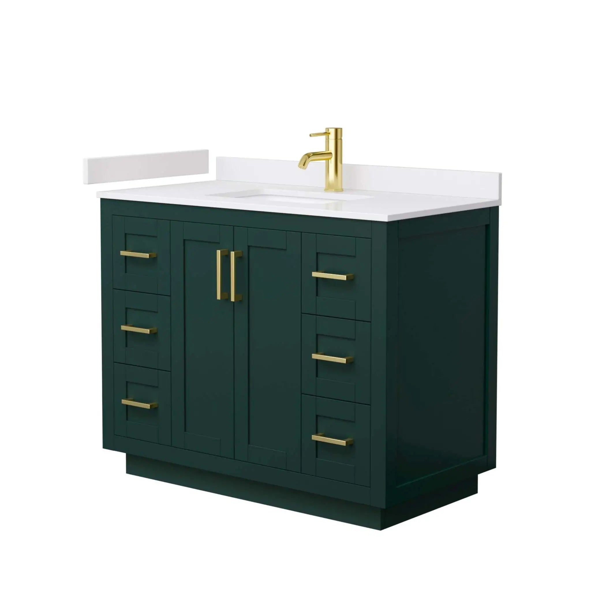 42" Miranda Single Bathroom Vanity in Green with Brushed Gold Trim by Wyndham