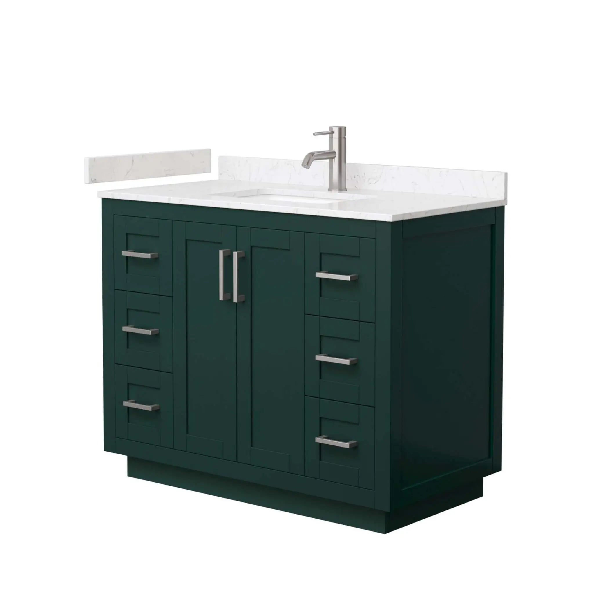 42" Miranda Single Bathroom Vanity in Green with Brushed Nickel Trim by Wyndham