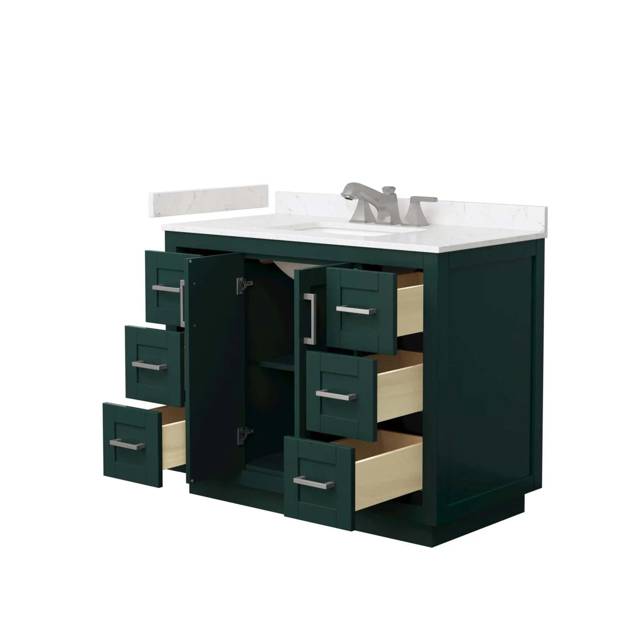 42" Miranda Single Bathroom Vanity in Green with Brushed Nickel Trim by Wyndham
