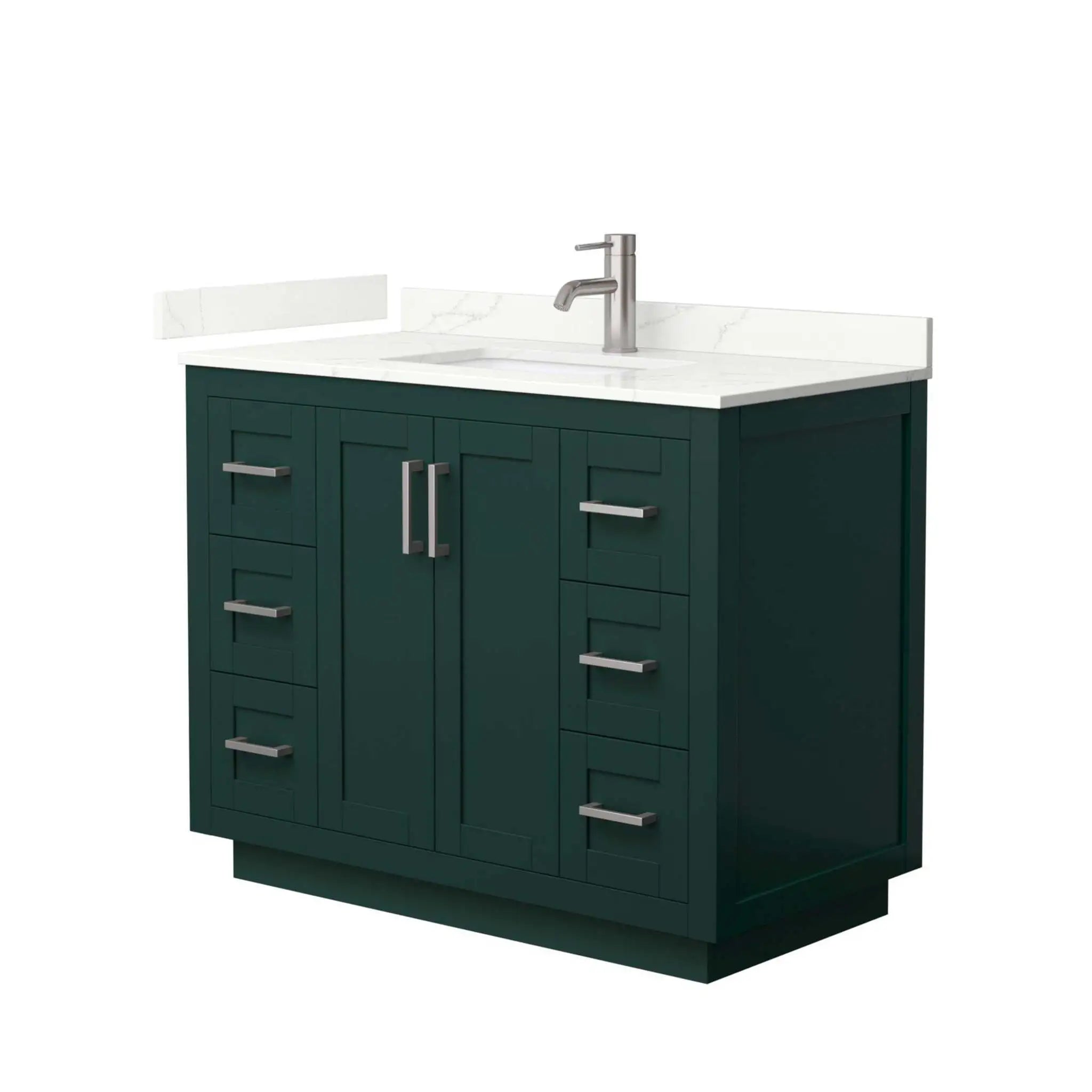 42" Miranda Single Bathroom Vanity in Green with Brushed Nickel Trim by Wyndham