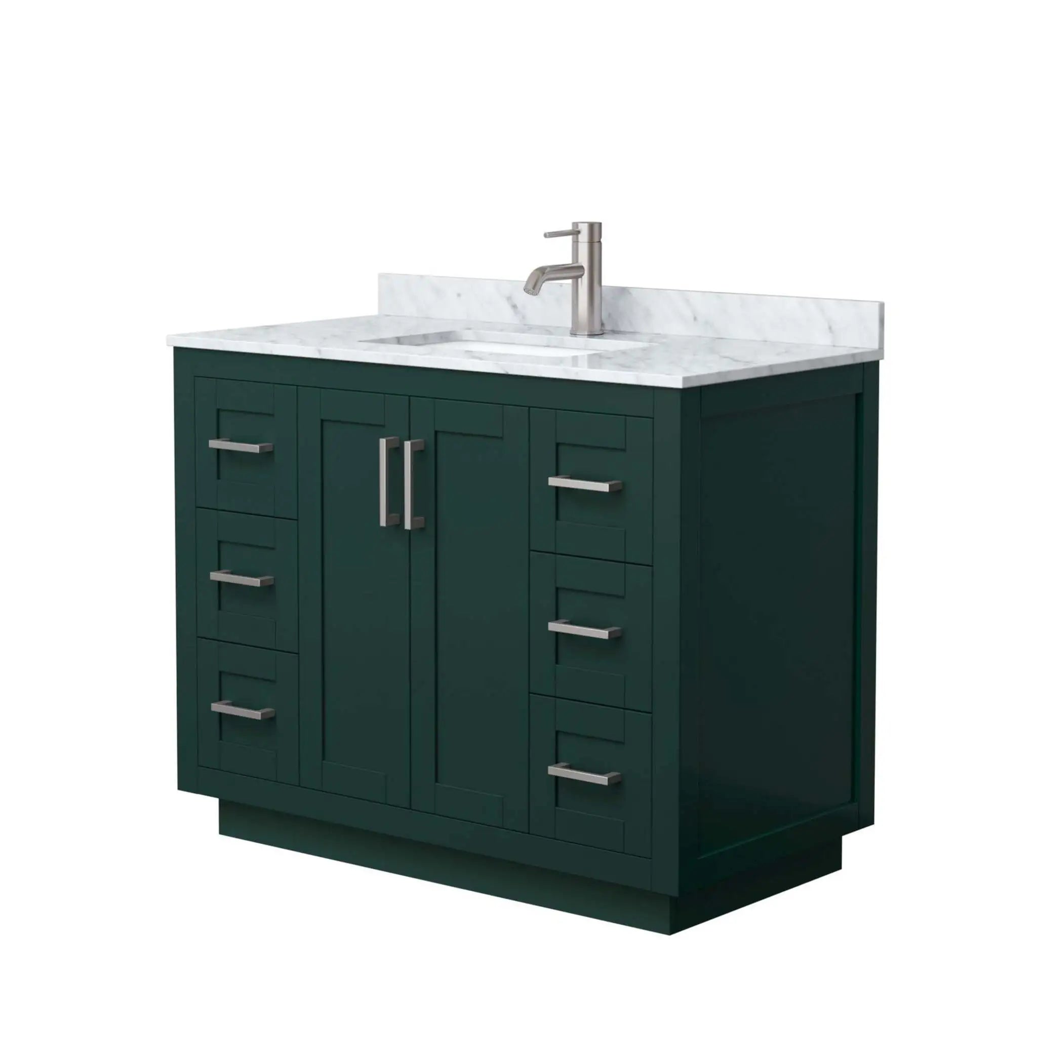 42" Miranda Single Bathroom Vanity in Green with Brushed Nickel Trim by Wyndham