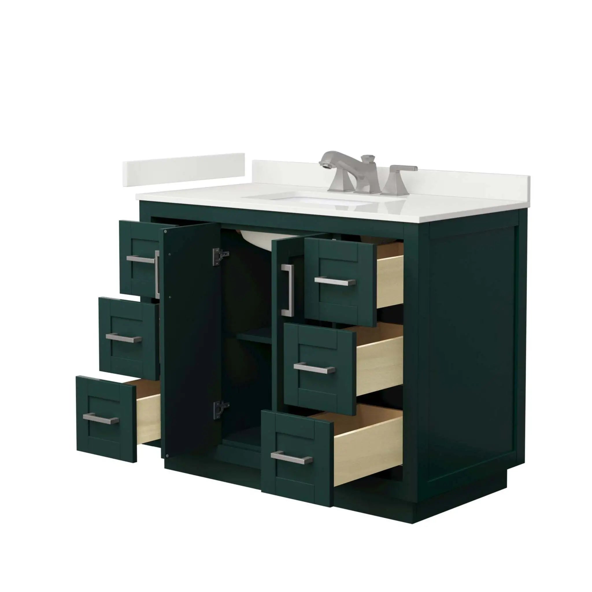 42" Miranda Single Bathroom Vanity in Green with Brushed Nickel Trim by Wyndham
