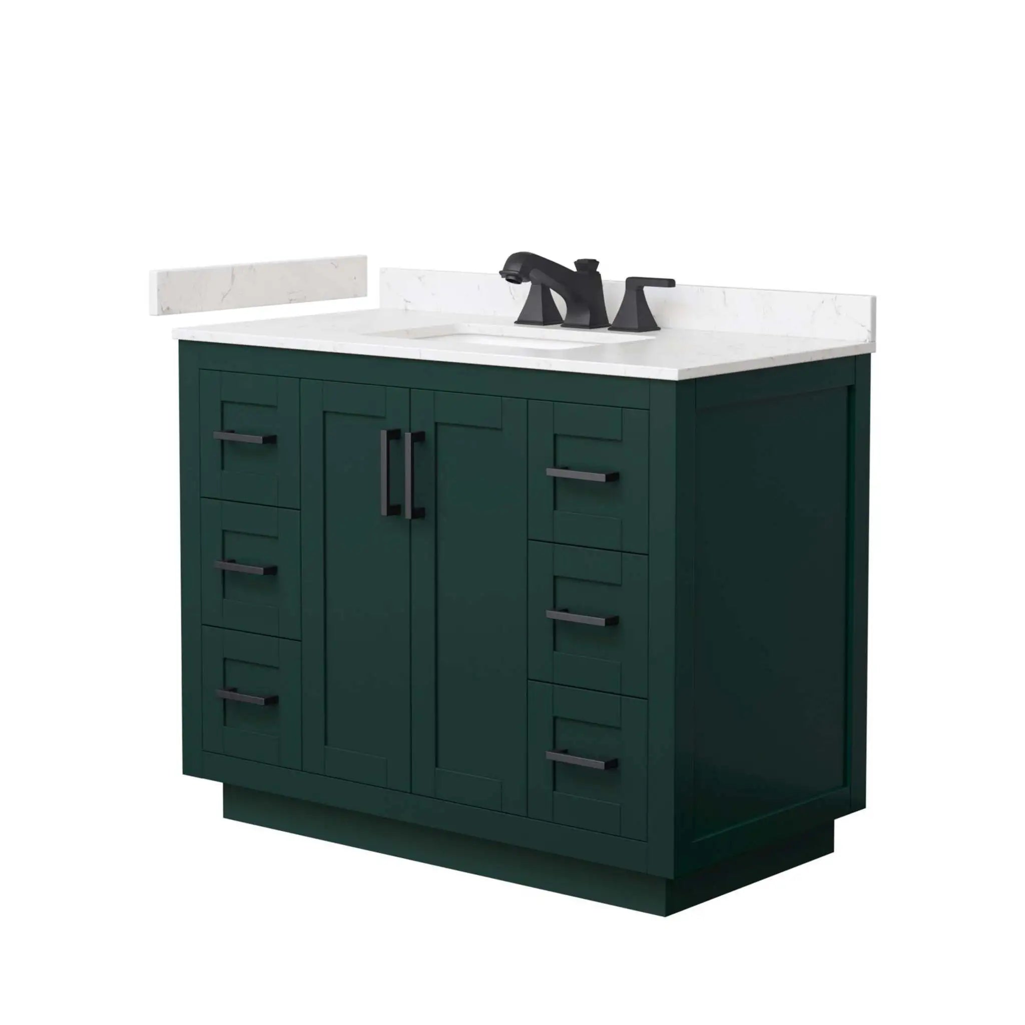 42" Miranda Single Bathroom Vanity in Green with Matte Black Trim by Wyndham