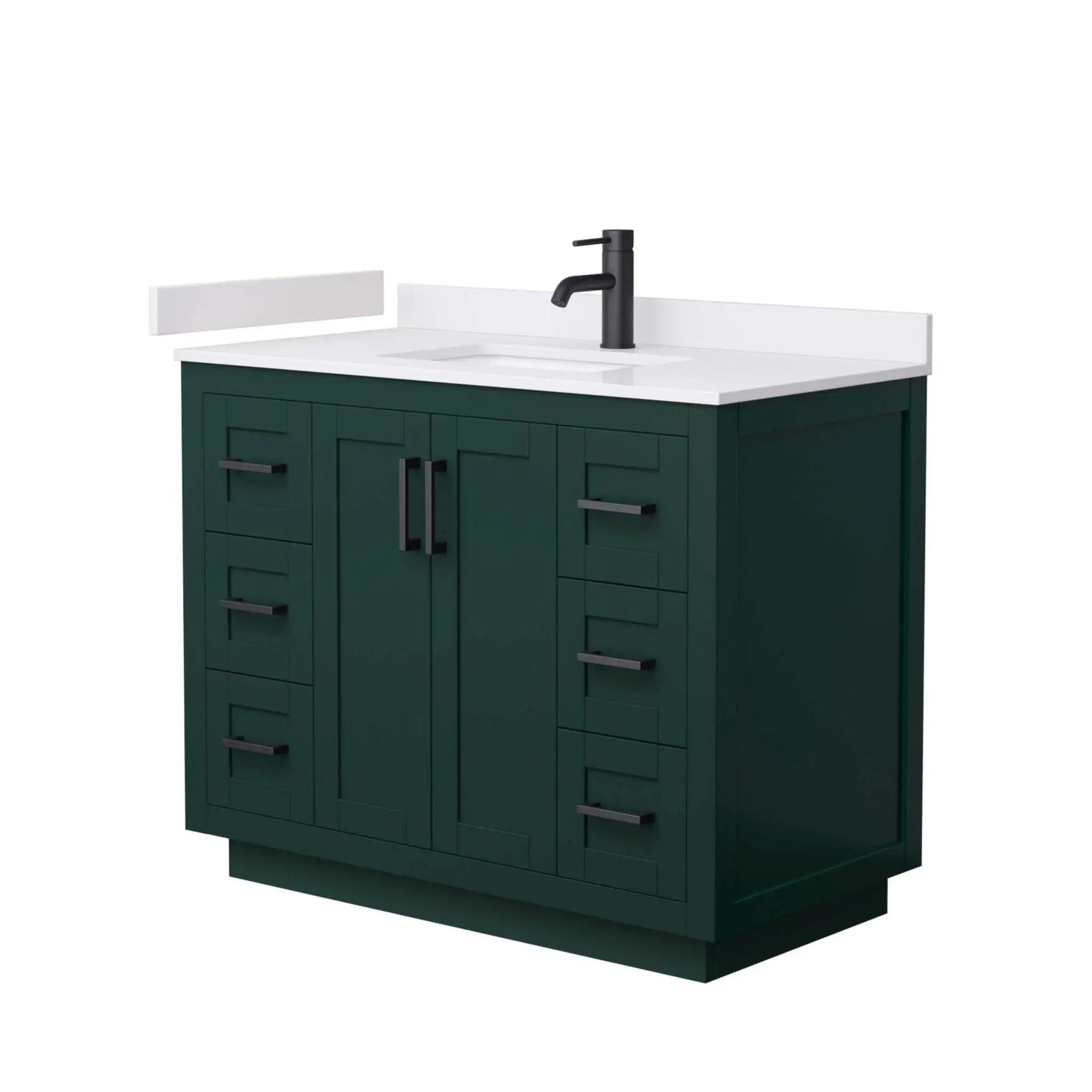 42" Miranda Single Bathroom Vanity in Green with Matte Black Trim by Wyndham