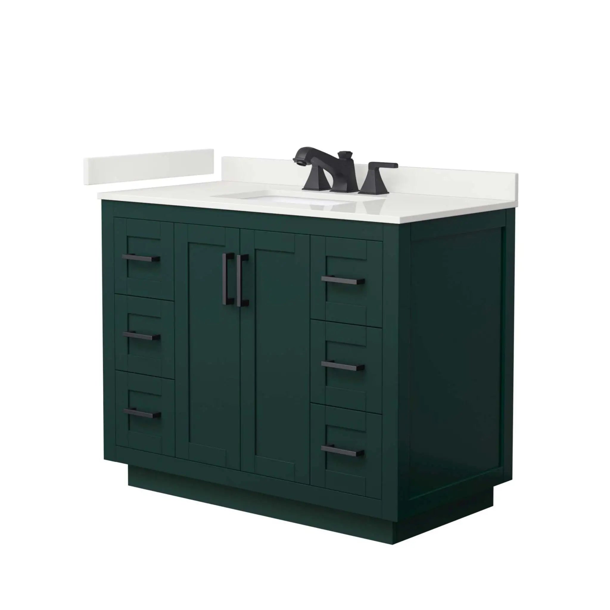 42" Miranda Single Bathroom Vanity in Green with Matte Black Trim by Wyndham