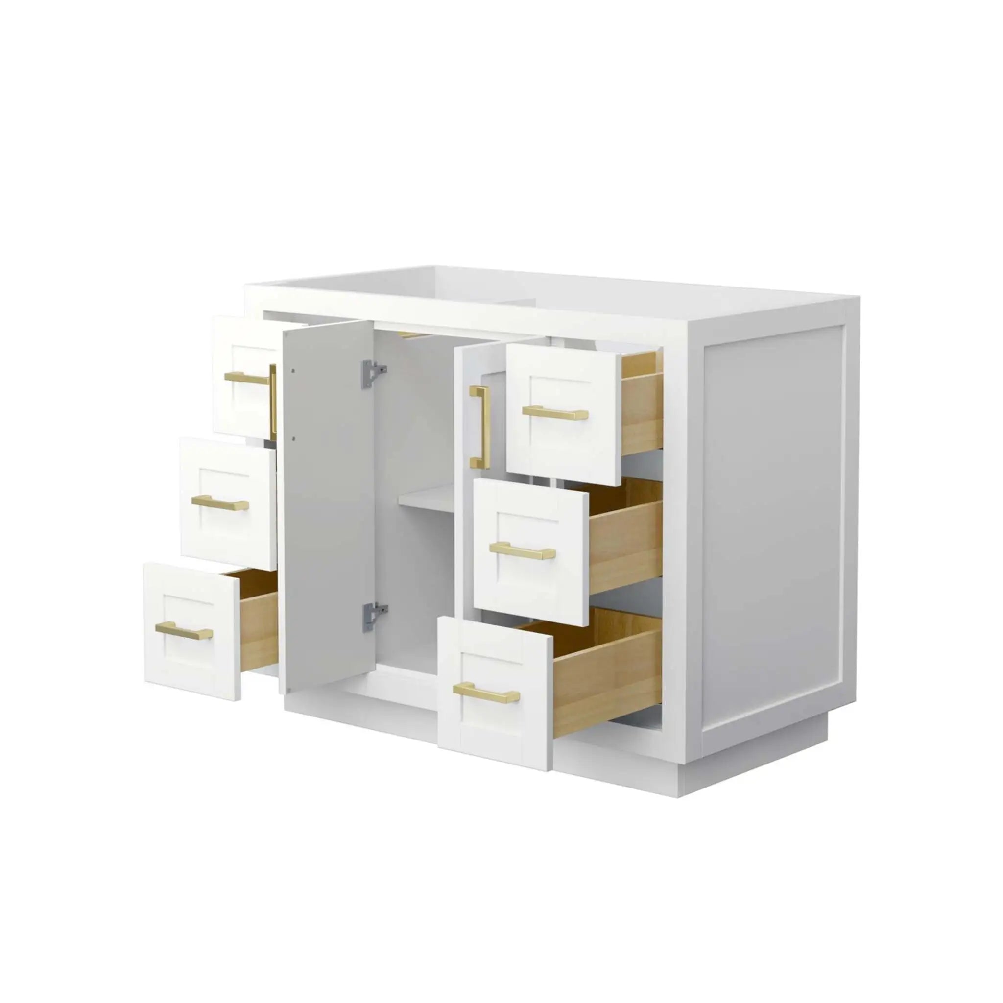 42" Miranda Single Bathroom Vanity in White with Brushed Gold Trim by Wyndham