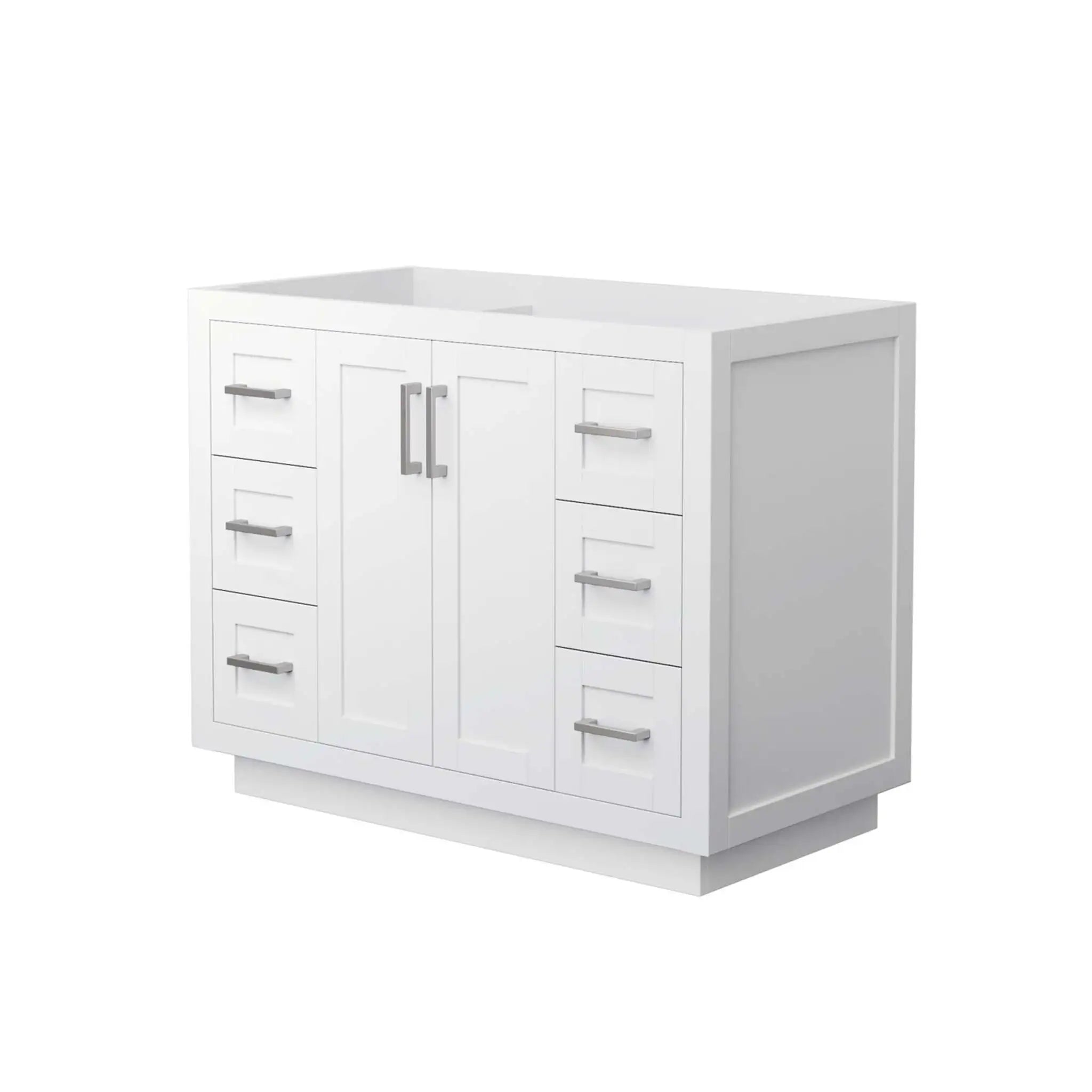 42" Miranda Single Bathroom Vanity in White with Brushed Nickel Trim by Wyndham