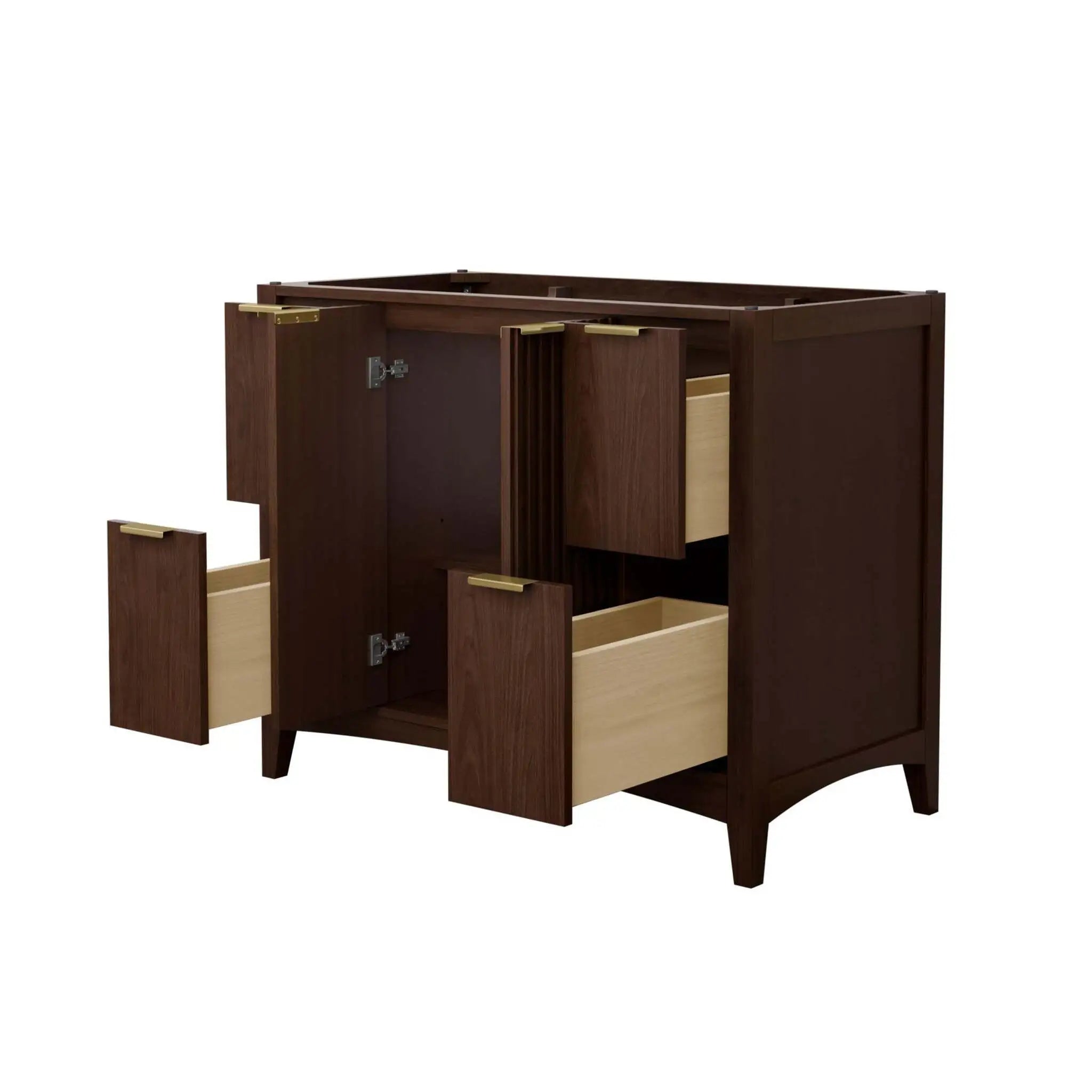 42" Palmilla Single Bathroom Vanity in Dark Walnut with Brushed Gold Trim by Wyndham