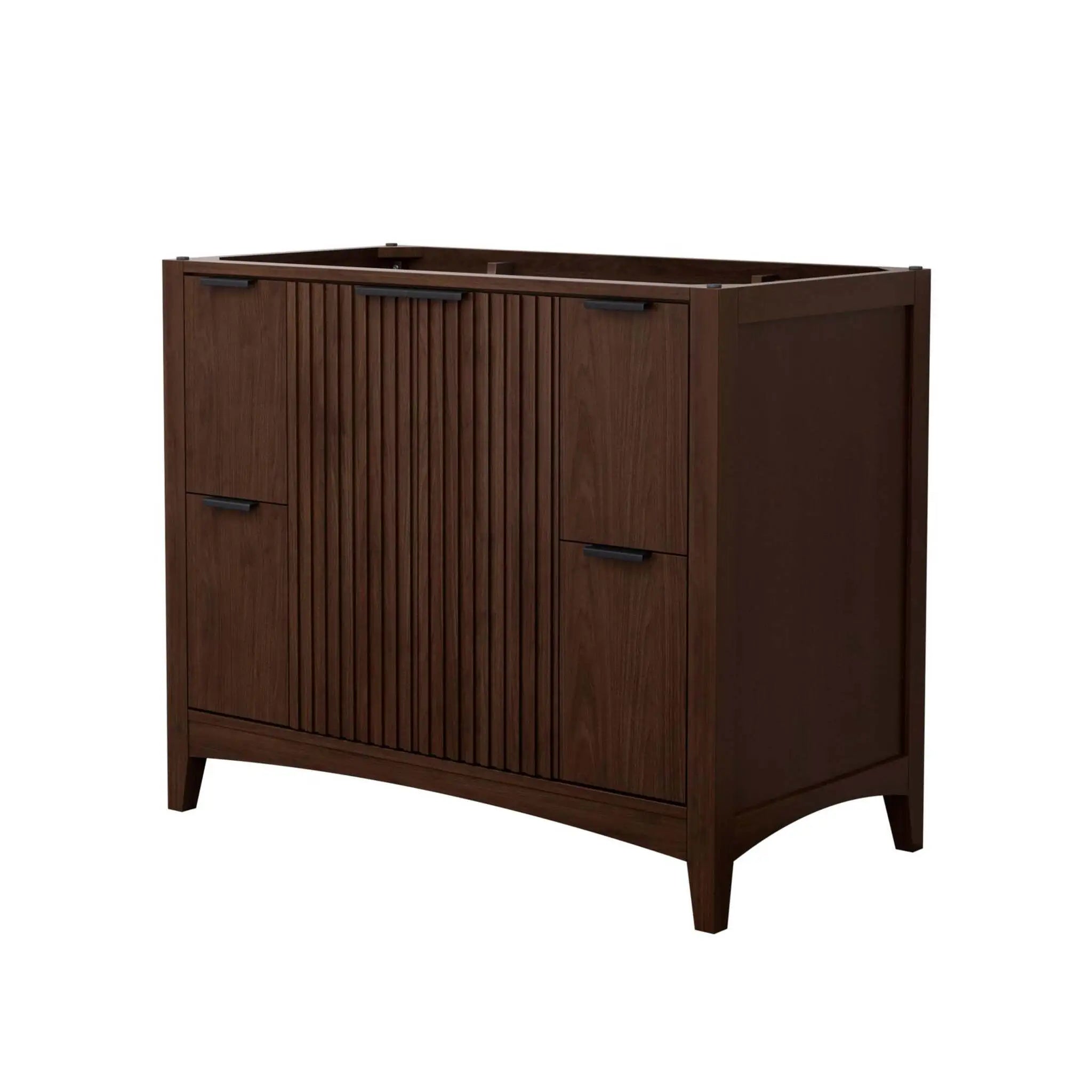 42" Palmilla Single Bathroom Vanity in Dark Walnut with Matte Black Trim by Wyndham