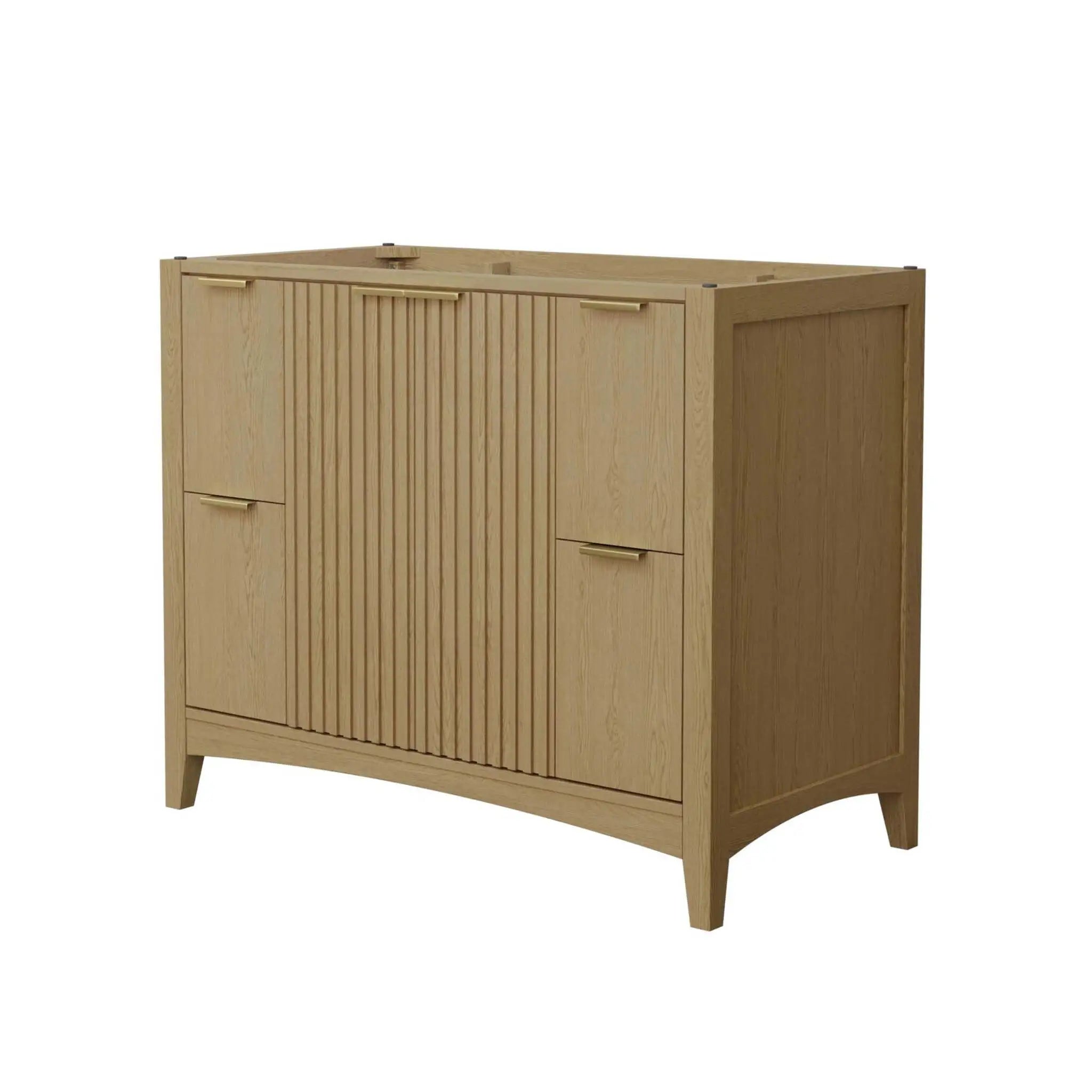 42" Palmilla Single Bathroom Vanity in Natural Oak with Brushed Gold Trim by Wyndham