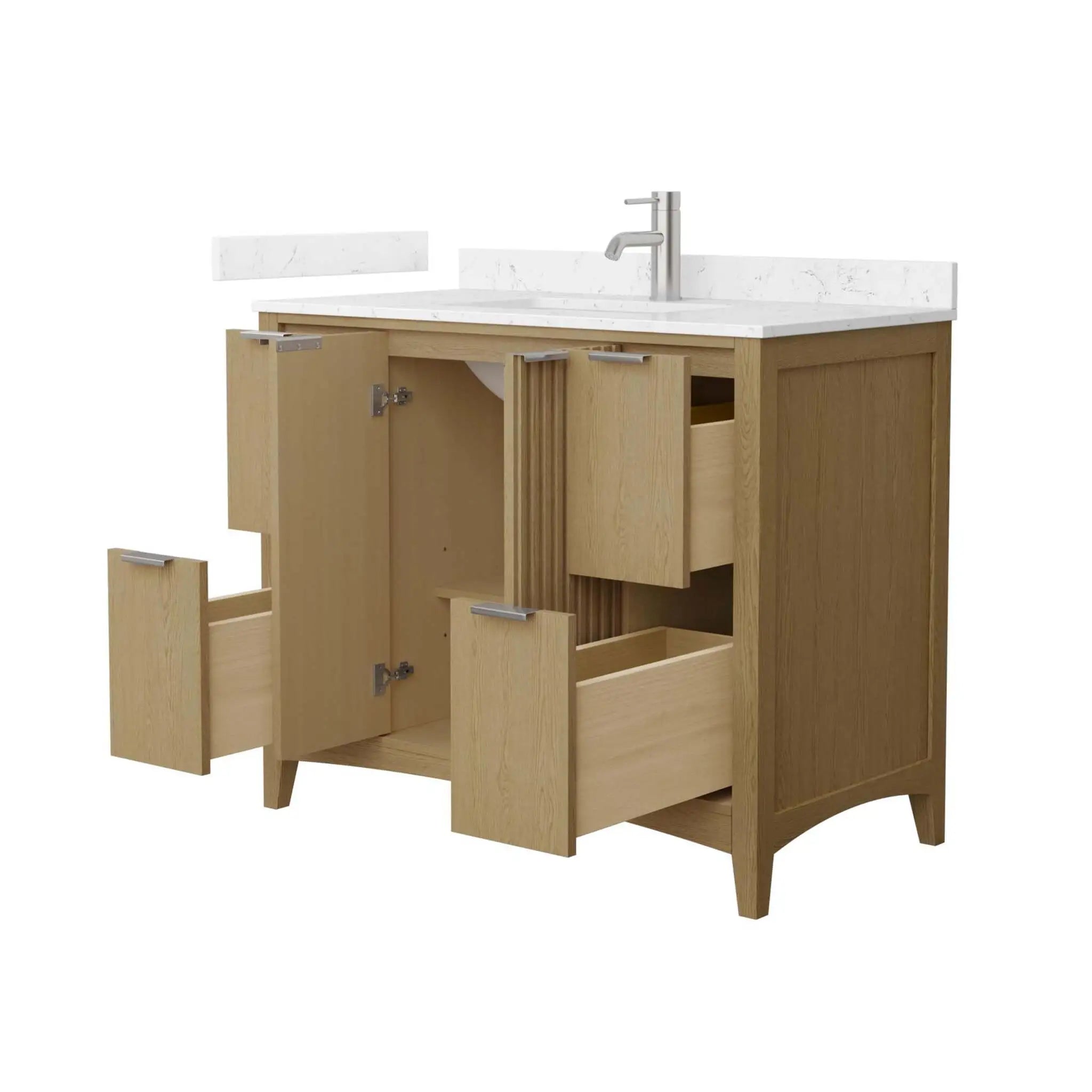 42" Palmilla Single Bathroom Vanity in Natural Oak with Brushed Nickel Trim by Wyndham