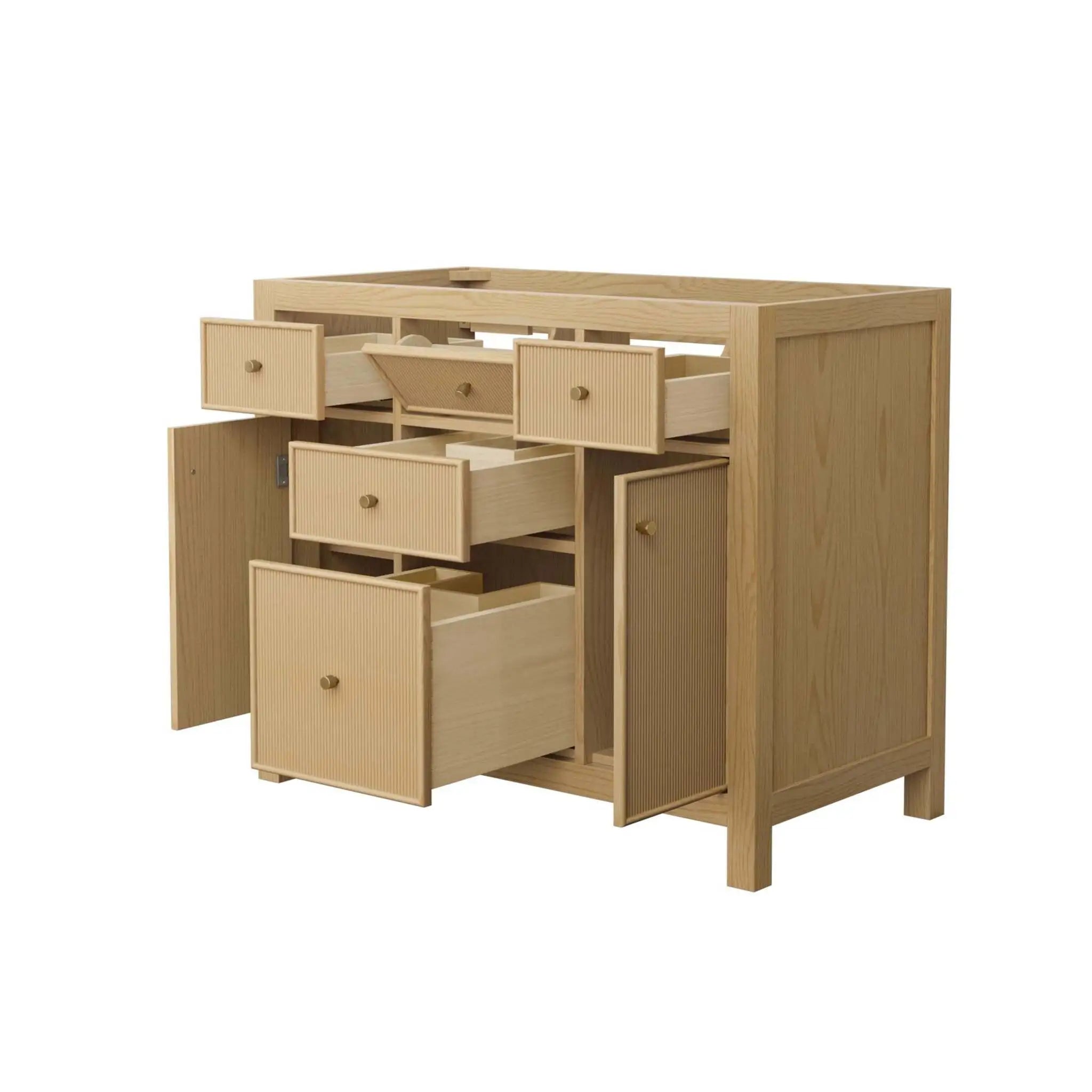 42" Pendry Single Bathroom Vanity in Tanned Oak with Brushed Gold Trim by Wyndham